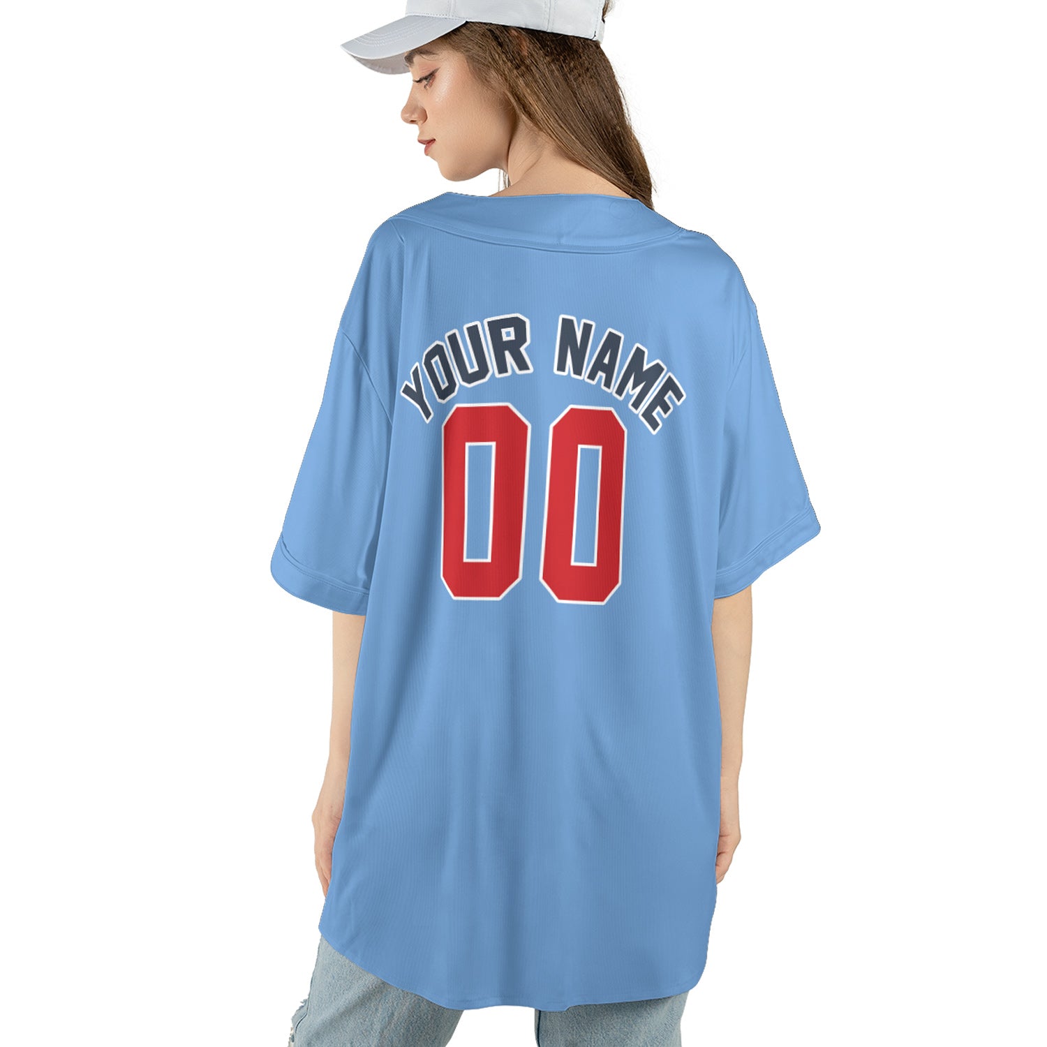 Sky Blue Custom Jersey – Personalized Name & Logo on Vintage Powder Blue Style