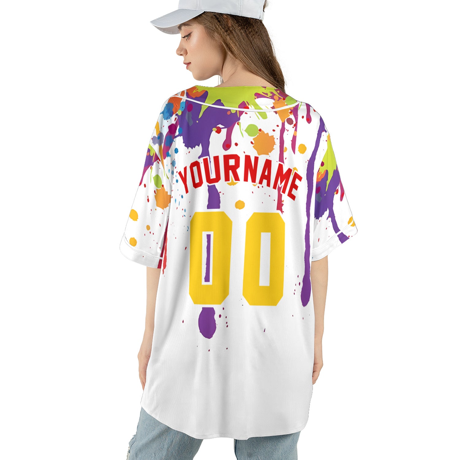 Custom Paint Splash Baseball Jersey – Color Riot Edition