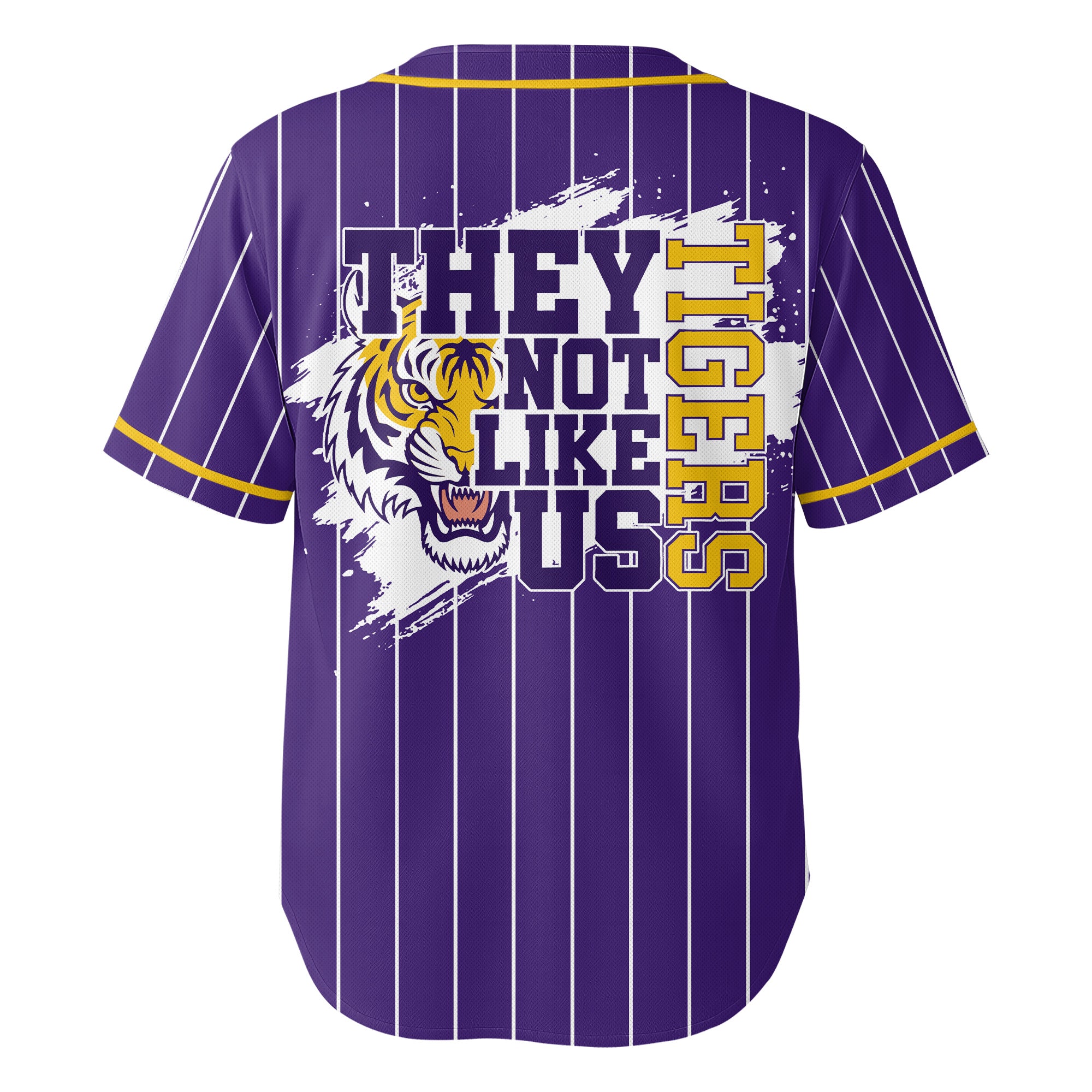 They Not Like Us Tigers - Custom Purple Yellow Baseball Jersey