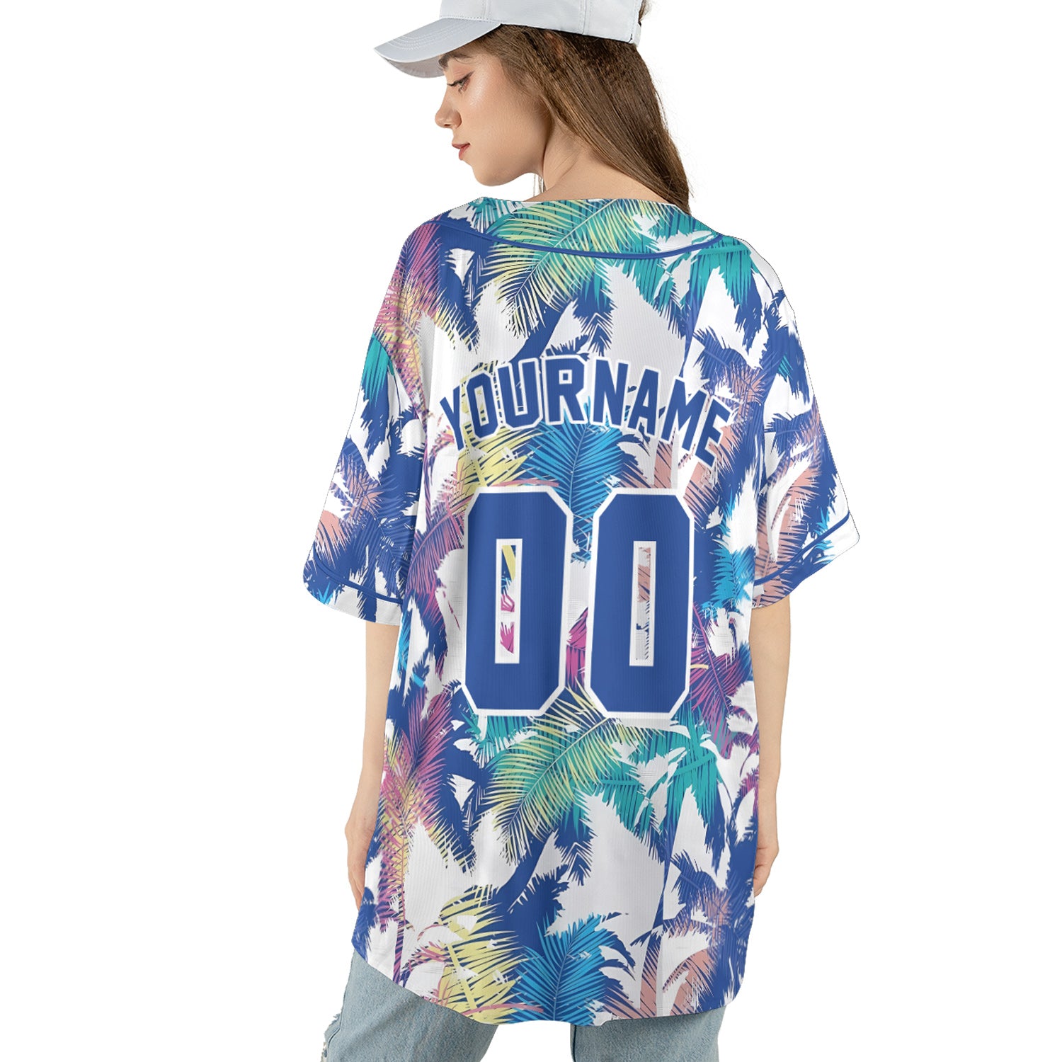 Custom Tropical Palm Baseball Jersey – Sunset Breeze Edition