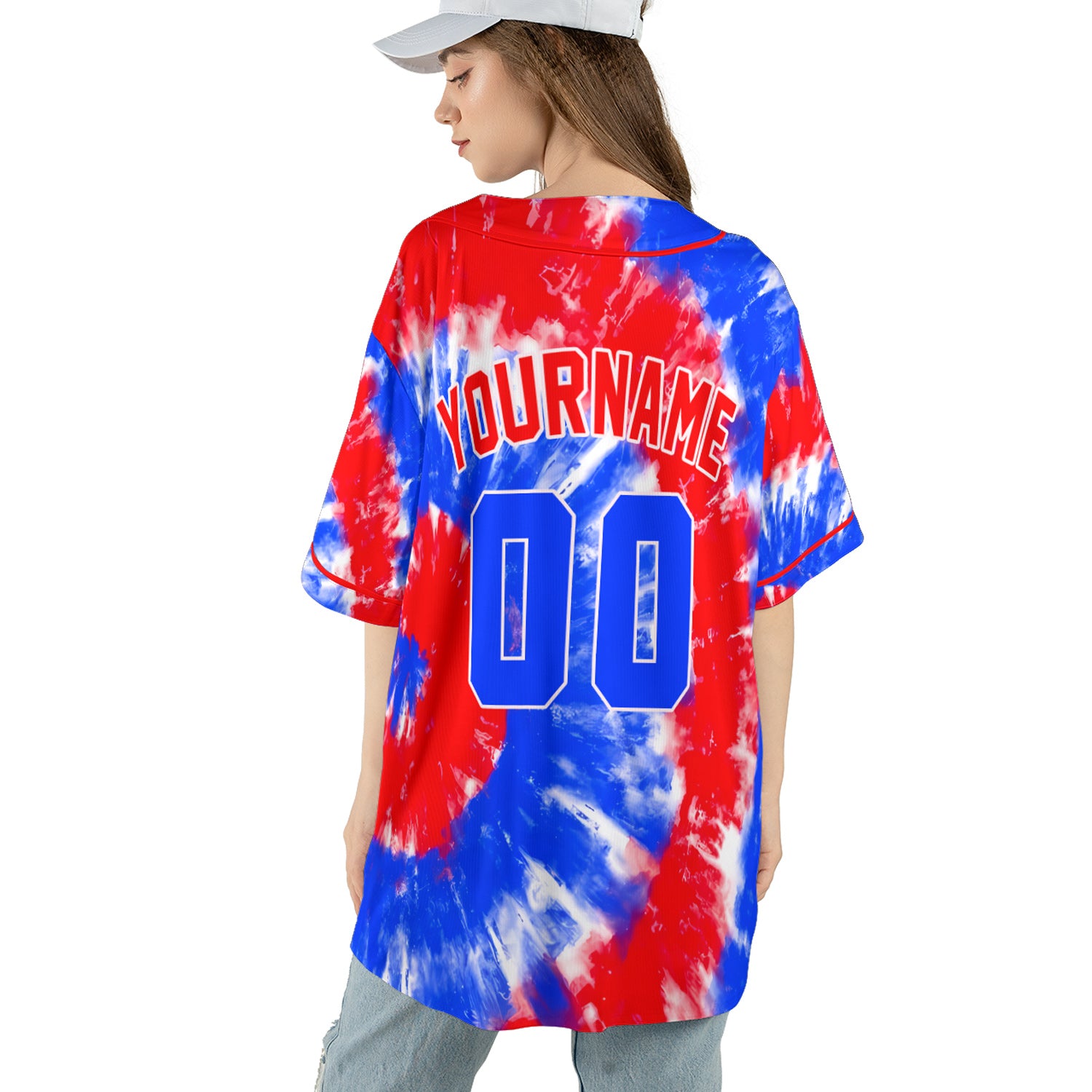 Custom Baseball Jersey – Pink-Blue Retro Split