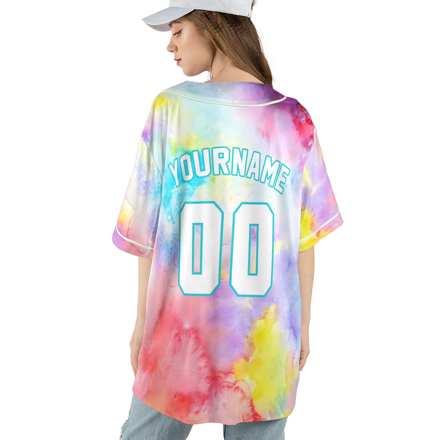 Custom Pastel Splash Baseball Jersey – Watercolor Vibe Drop