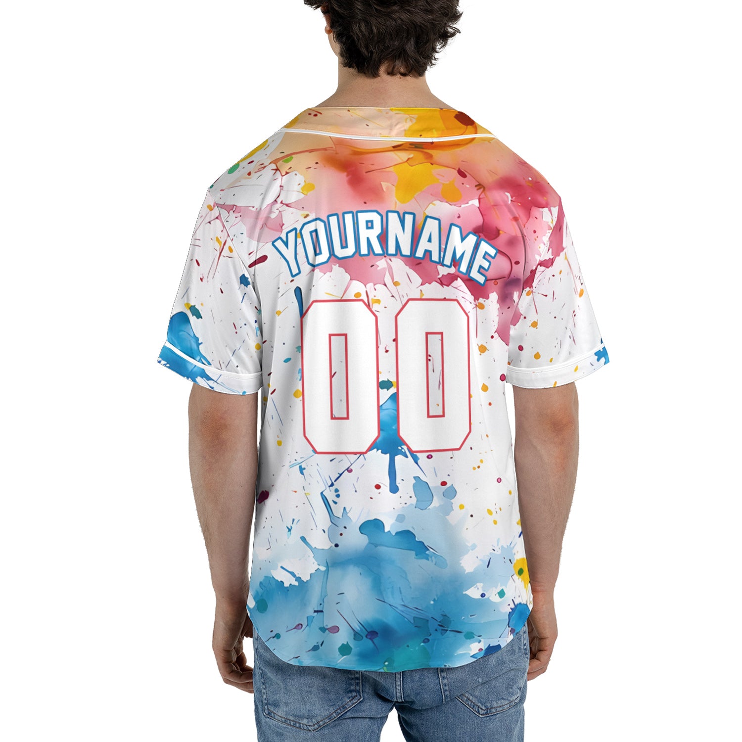 Custom Baseball Jersey - Splash Art Background