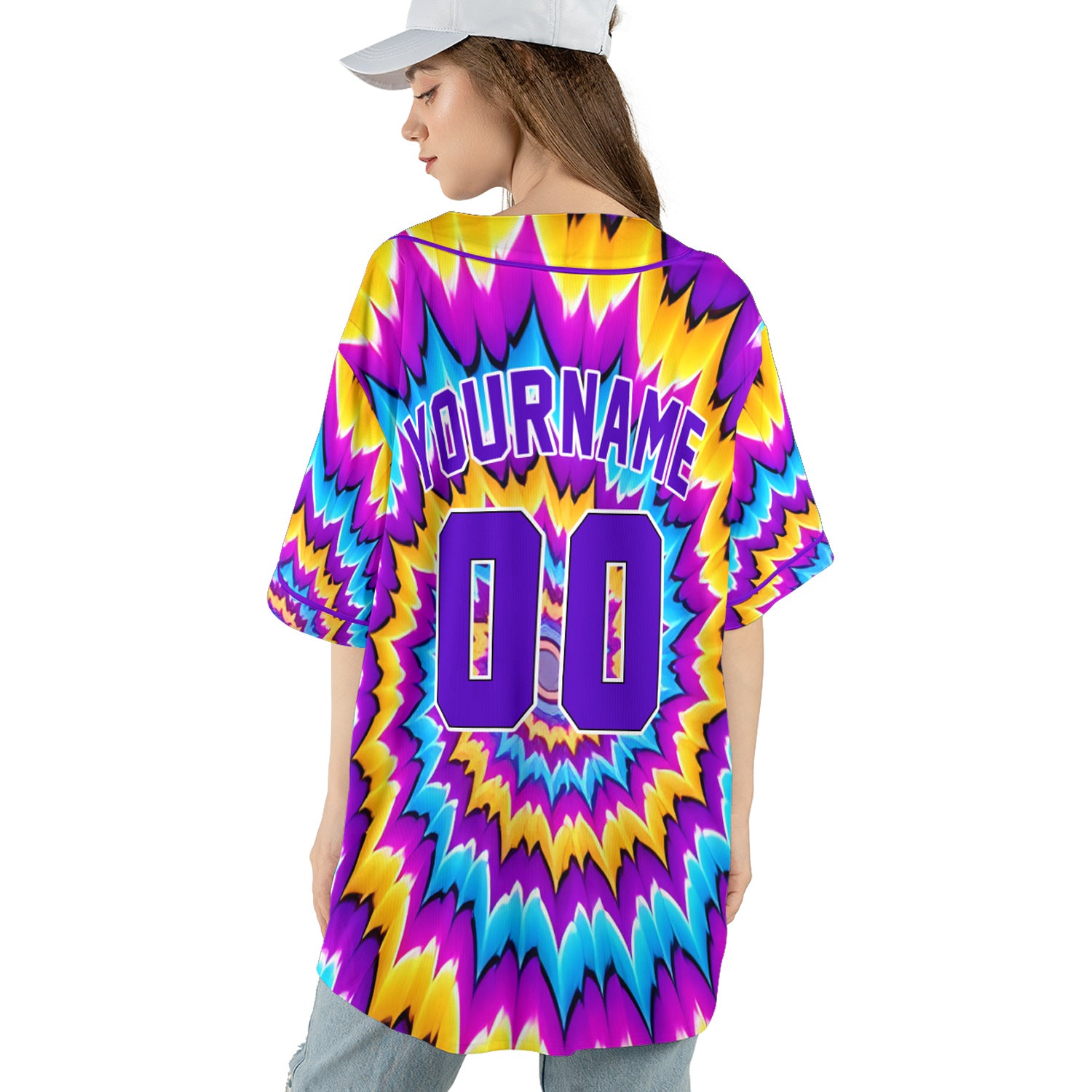 Custom Baseball Jersey – Hypnotic Spiral Background