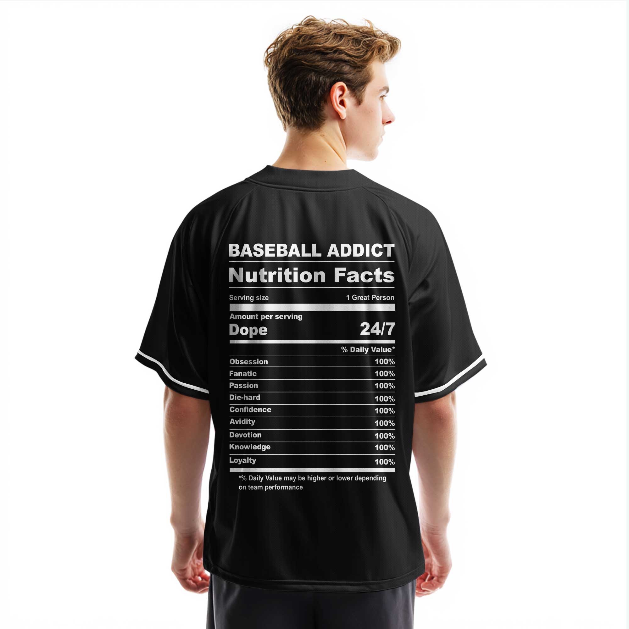 Baseball Lover Facts - Custom Red and White Stripes Baseball Jersey