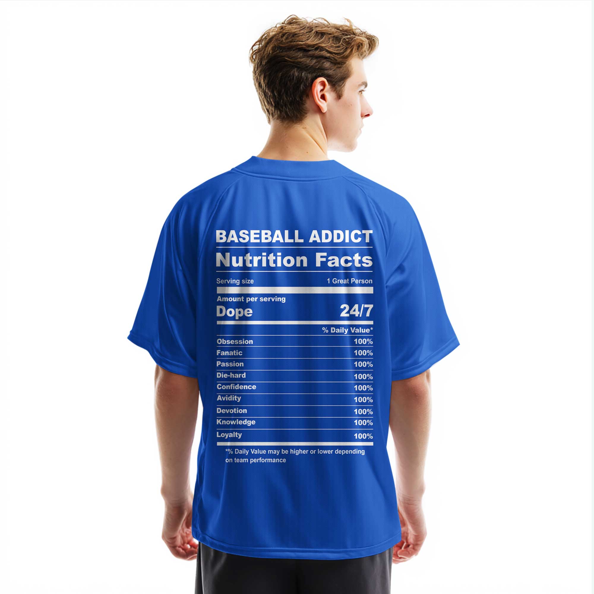 Baseball Lover Facts - Custom Red and White Stripes Baseball Jersey