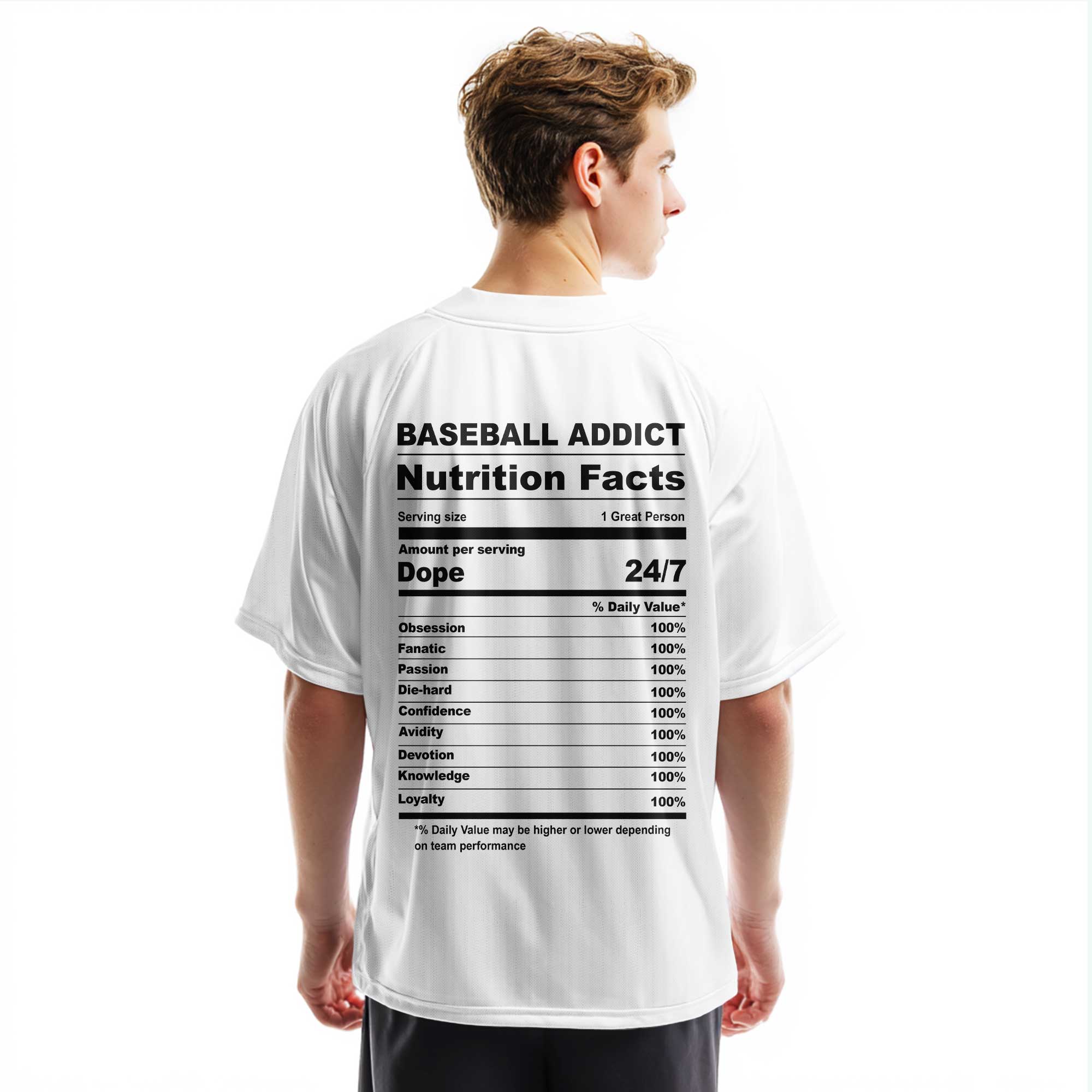 Baseball Lover Facts - Custom Red and White Stripes Baseball Jersey