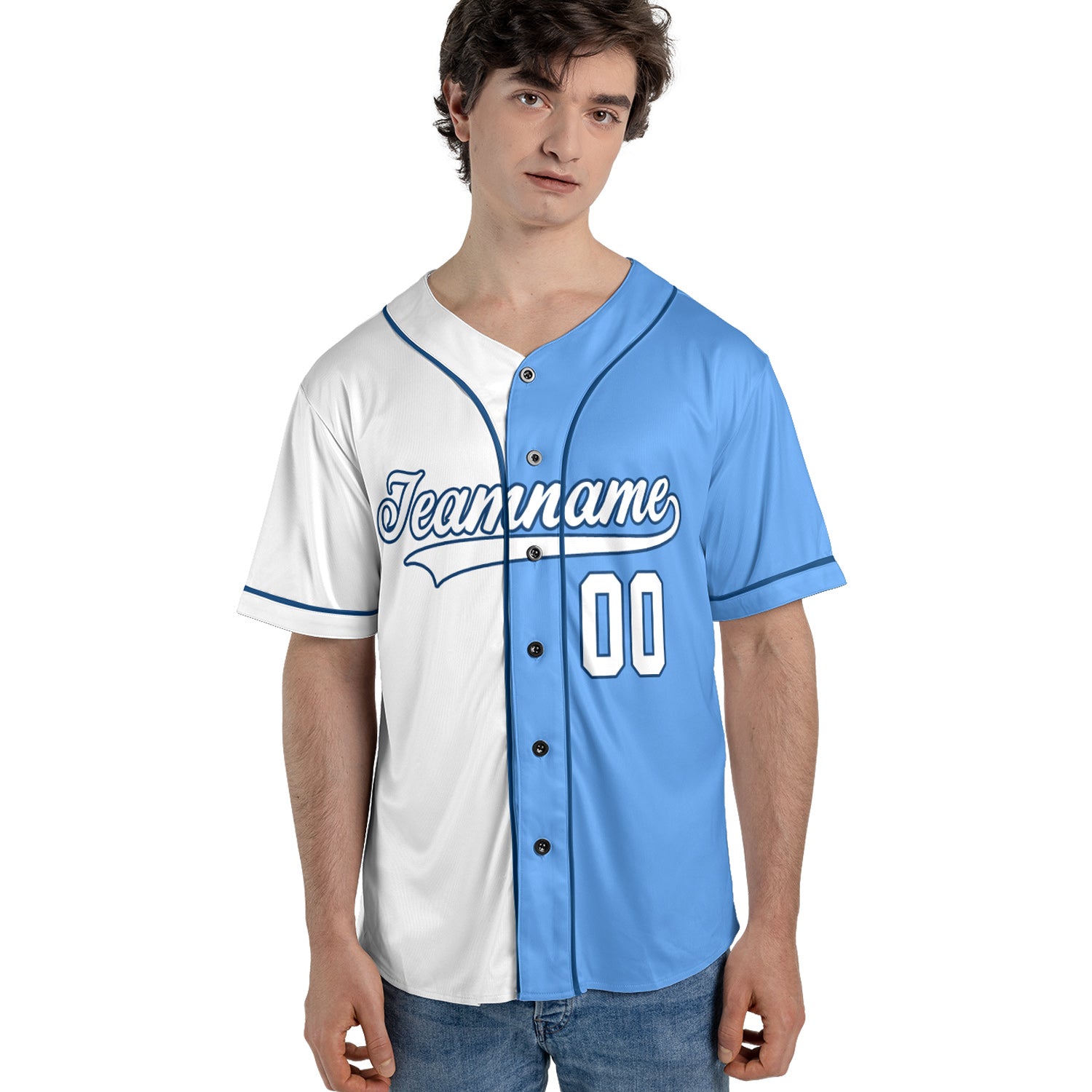 Custom Baseball Jersey – Green Camo Leo