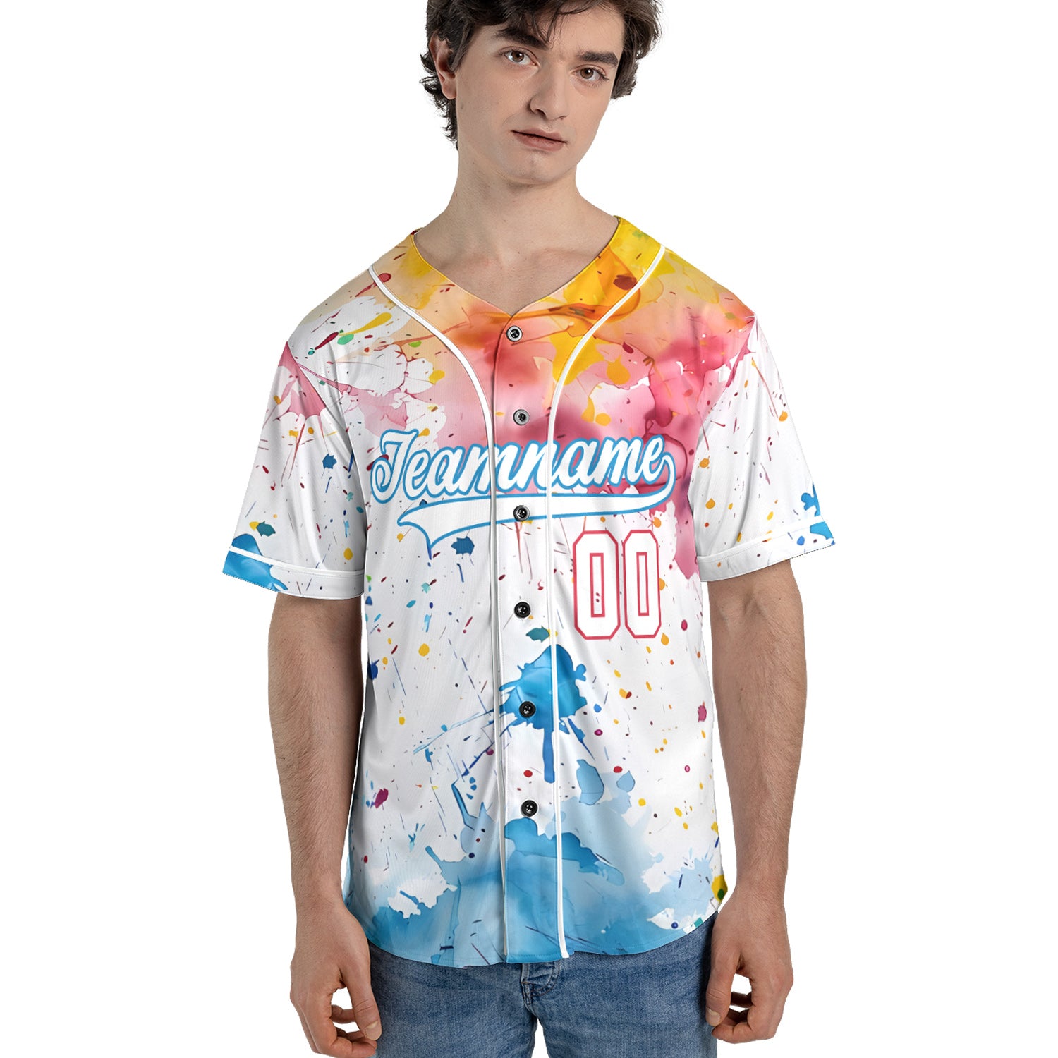 Custom Baseball Jersey - Splash Art Background