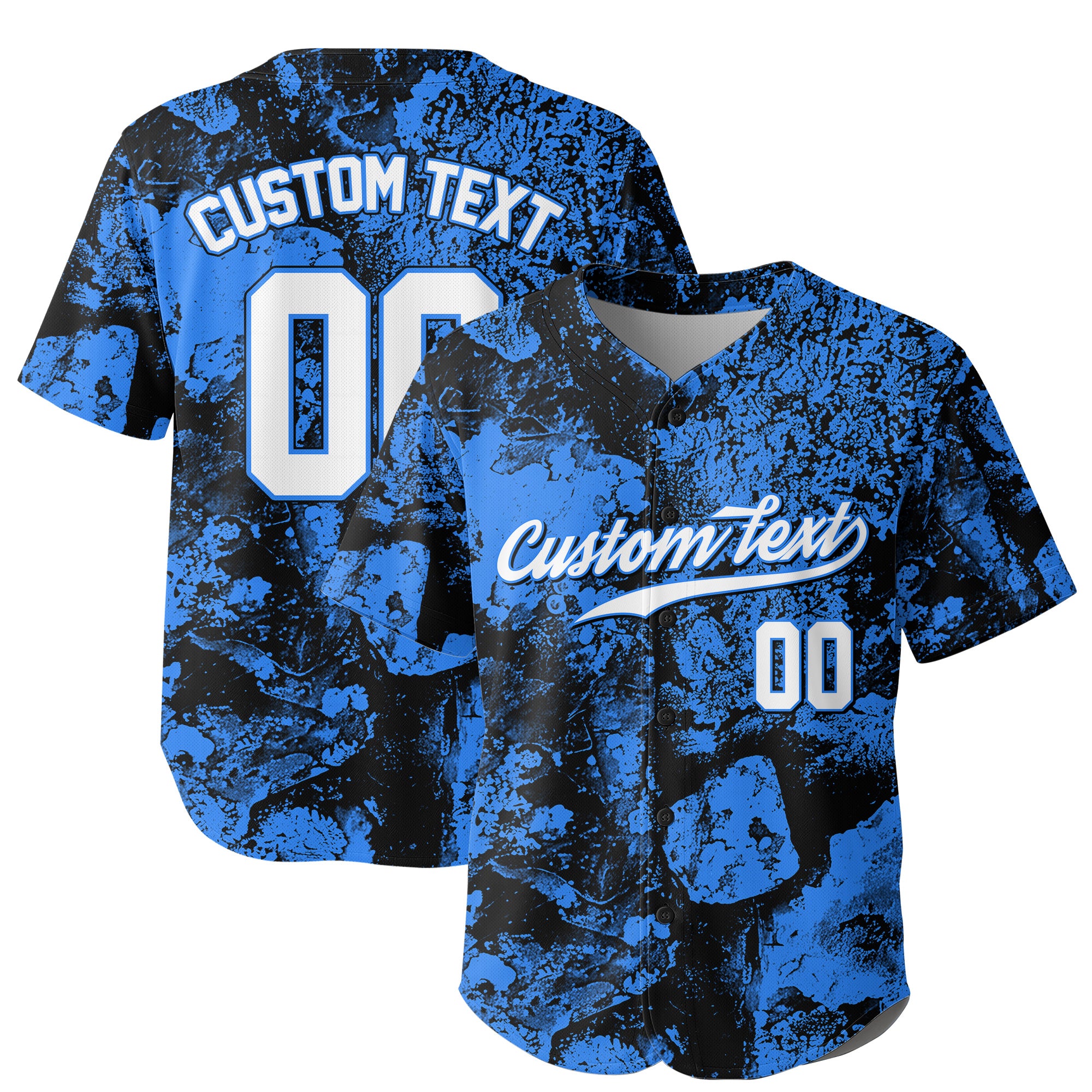 Custom Moss Rock Growth 3D Pattern Baseball Jersey