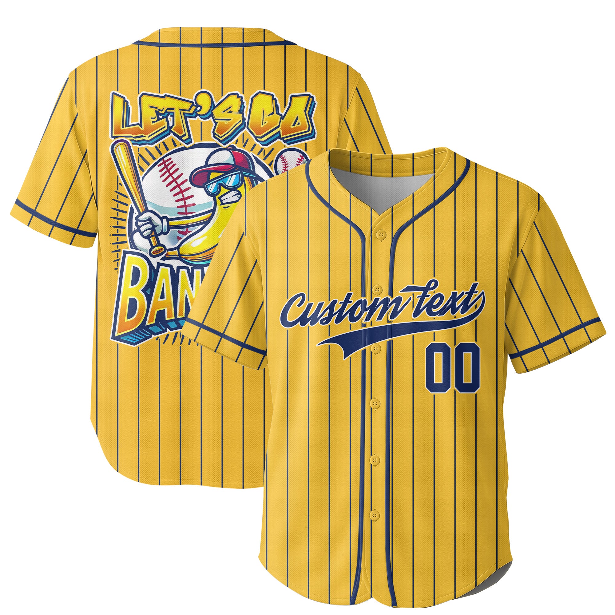 Custom Yellow Purple Navy Baseball Jersey