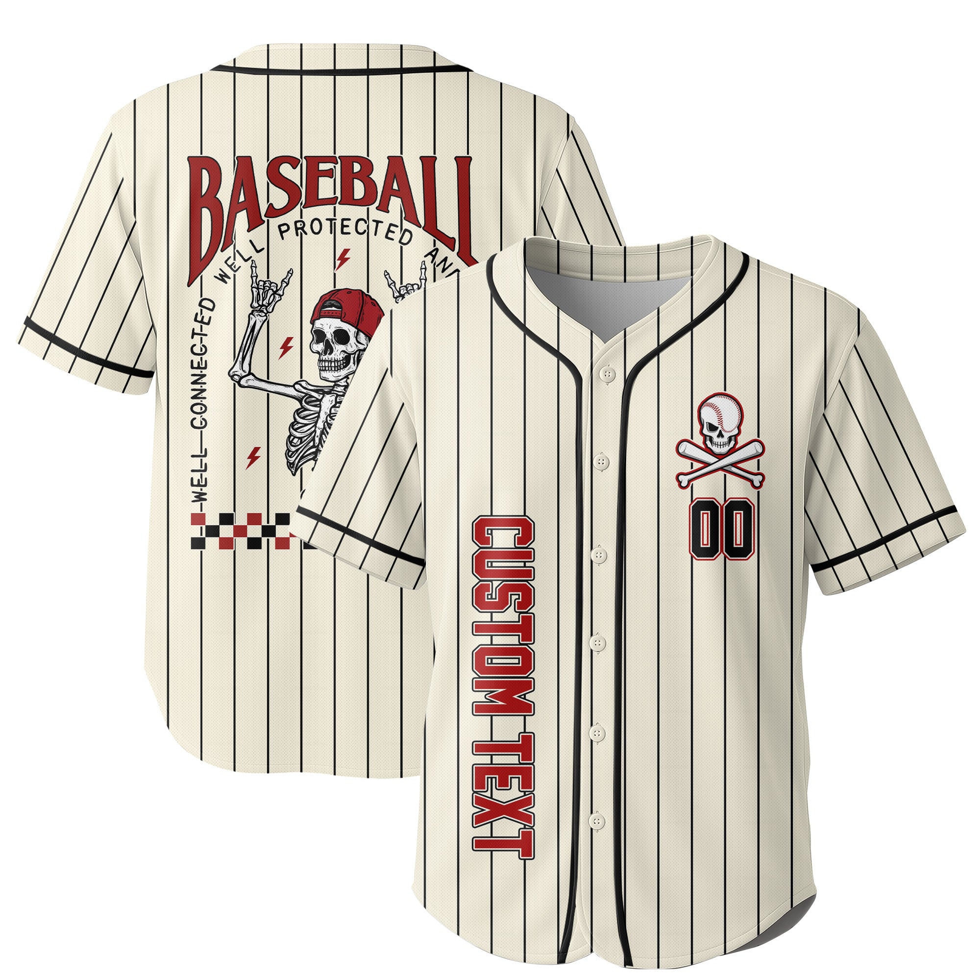 WELL RESPECTED - Custom Black White Cream Baseball Jersey