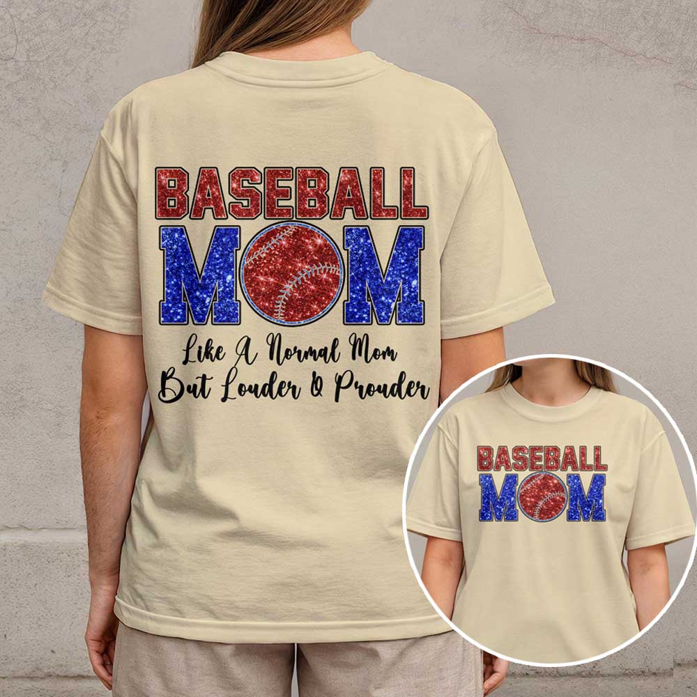 Baseball Mom Louder and Prouder - All Over Print Baseball Mom T-Shirt
