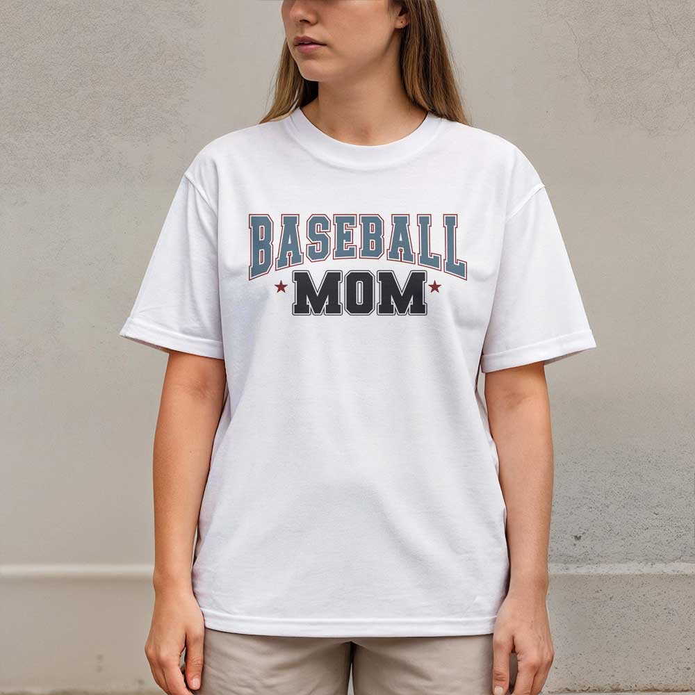 Baseball Players Have The Prettiest Moms - White and Sand Baseball T-Shirt