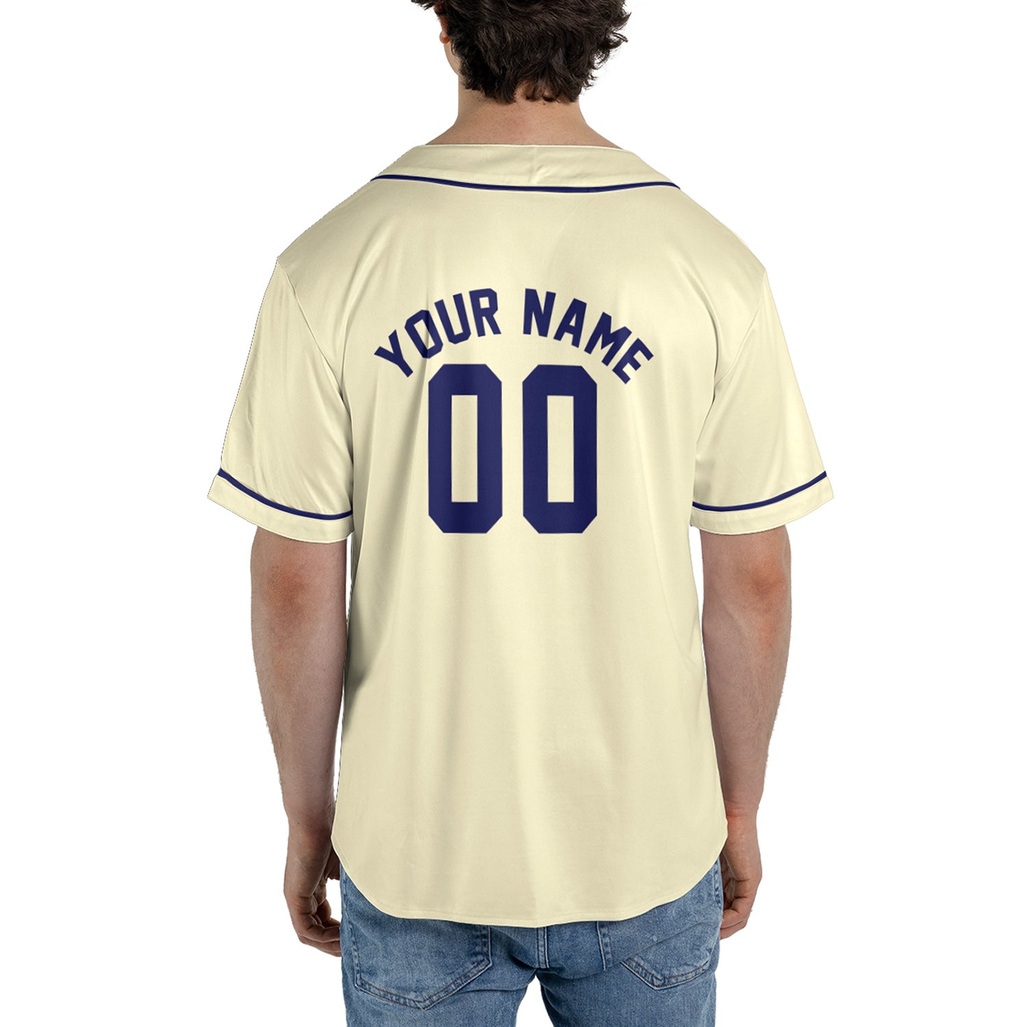 Vintage Cream Custom Jersey – Personalized Name & Team Logo