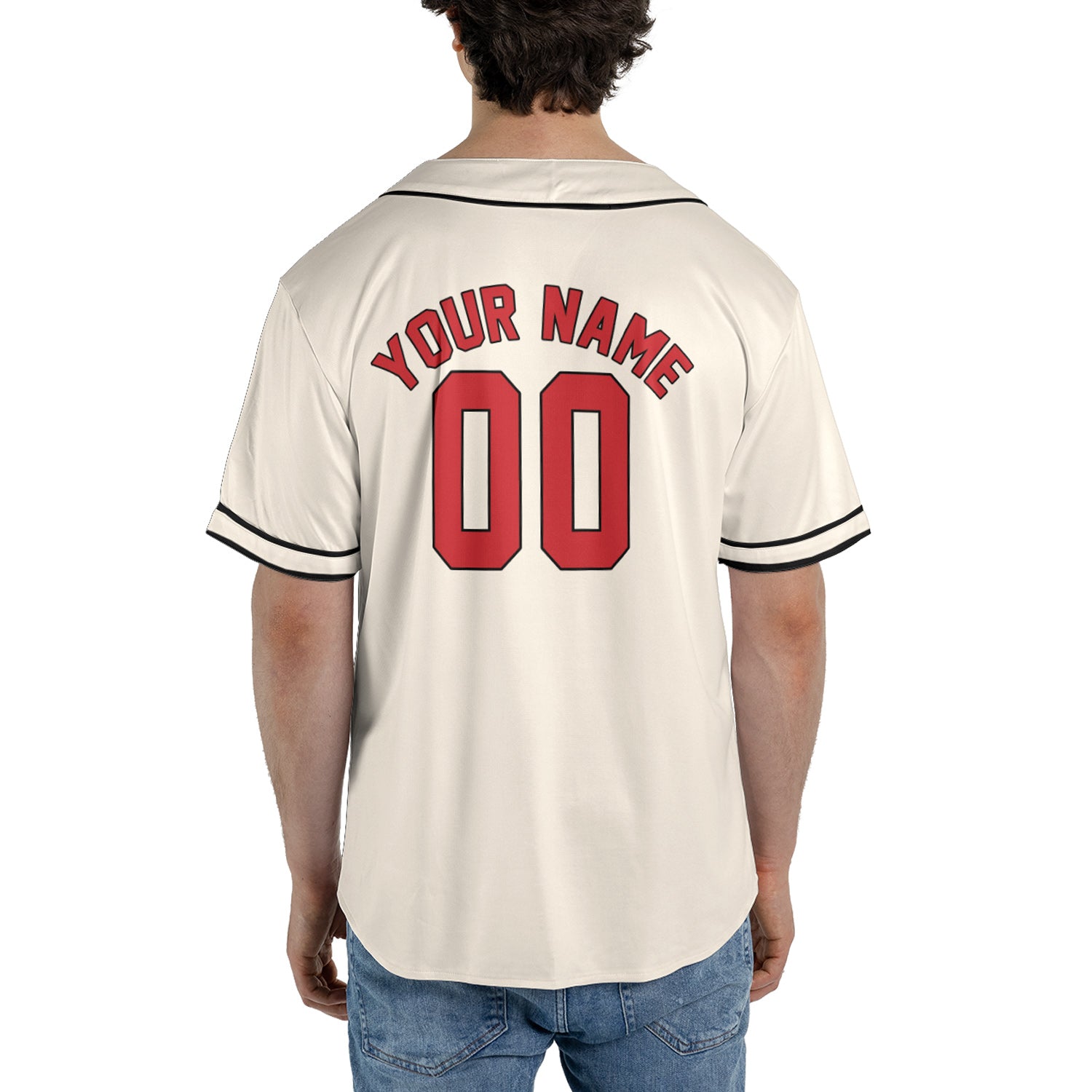 Retro Cream Hustle – Custom Name & Logo Baseball Jersey with Vintage Black Trim