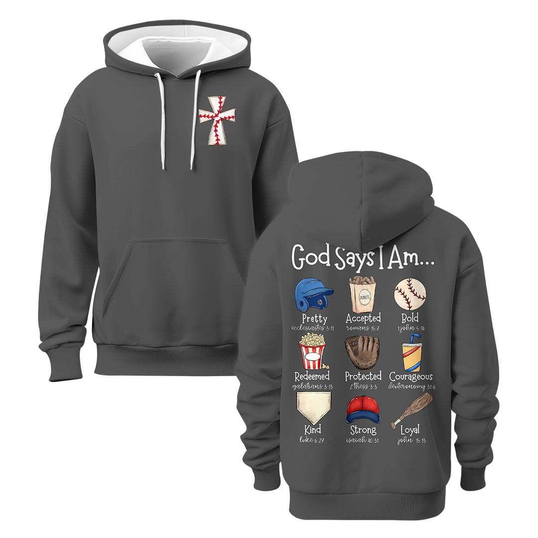 God Says Baseball Mom Is... - All Over Print Baseball Mom Hoodie