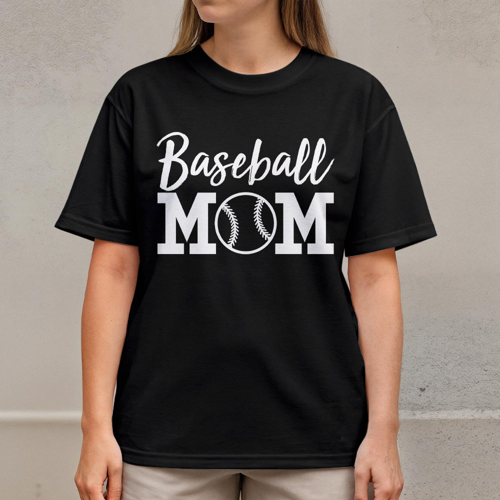 My Favorite Baseball Player Calls Me Mom - White and Black Baseball T-Shirt