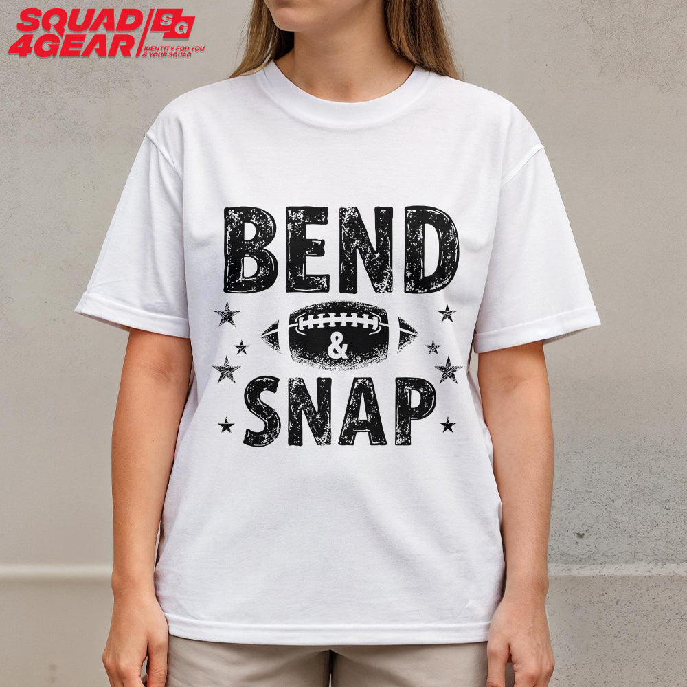 Bend & Snap Football - Black and White Tshirt for Football Season