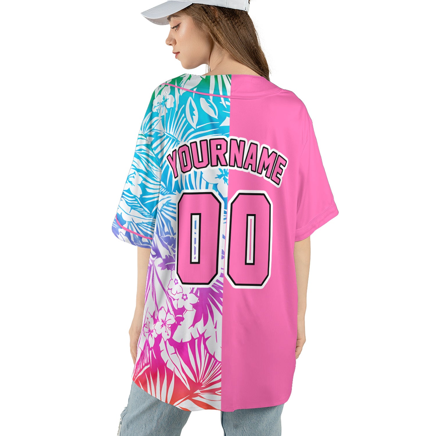 Tropical Dream Baseball Jersey – Pink Split Paradise Edition