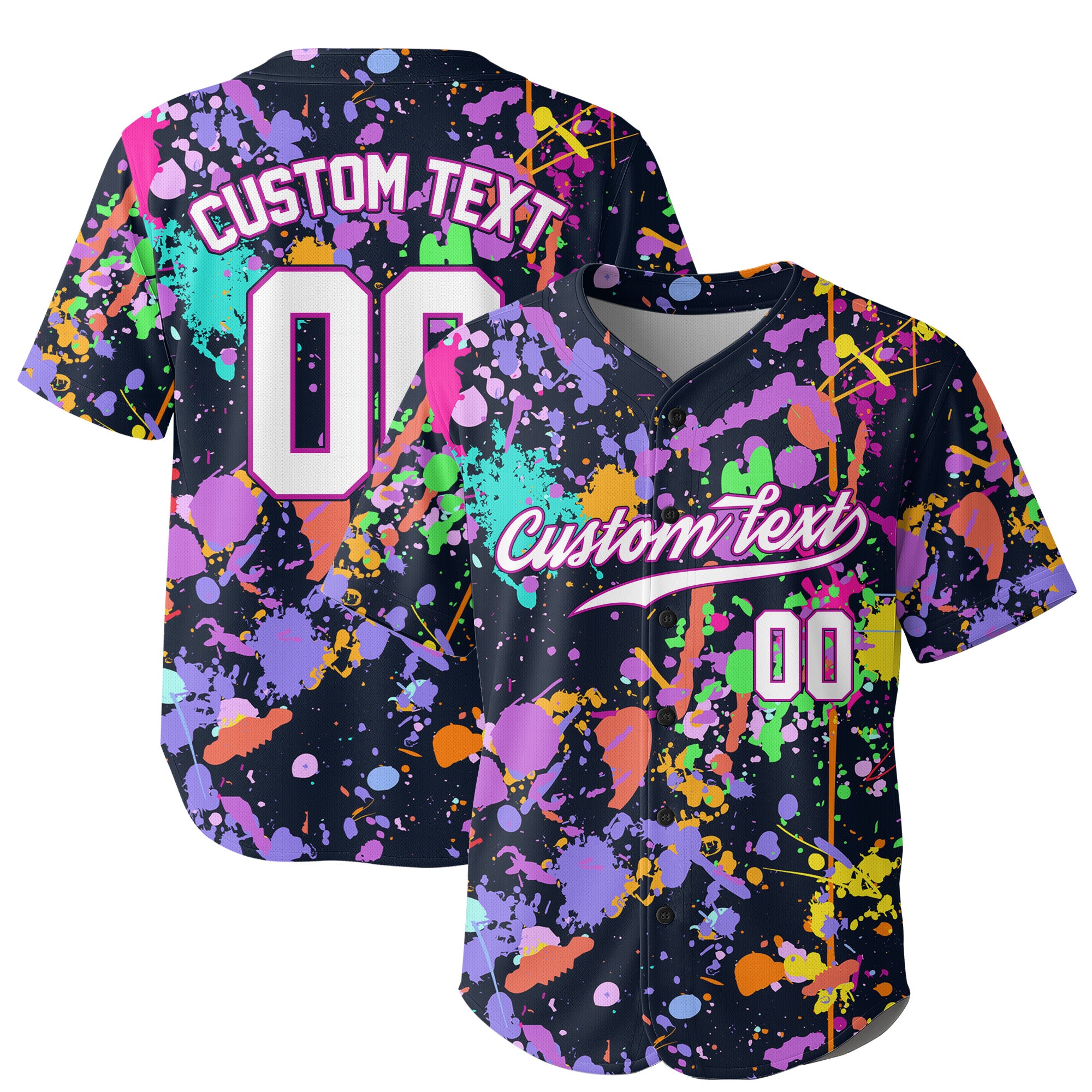 Custom Splashes Graffiti Painting Baseball Jersey