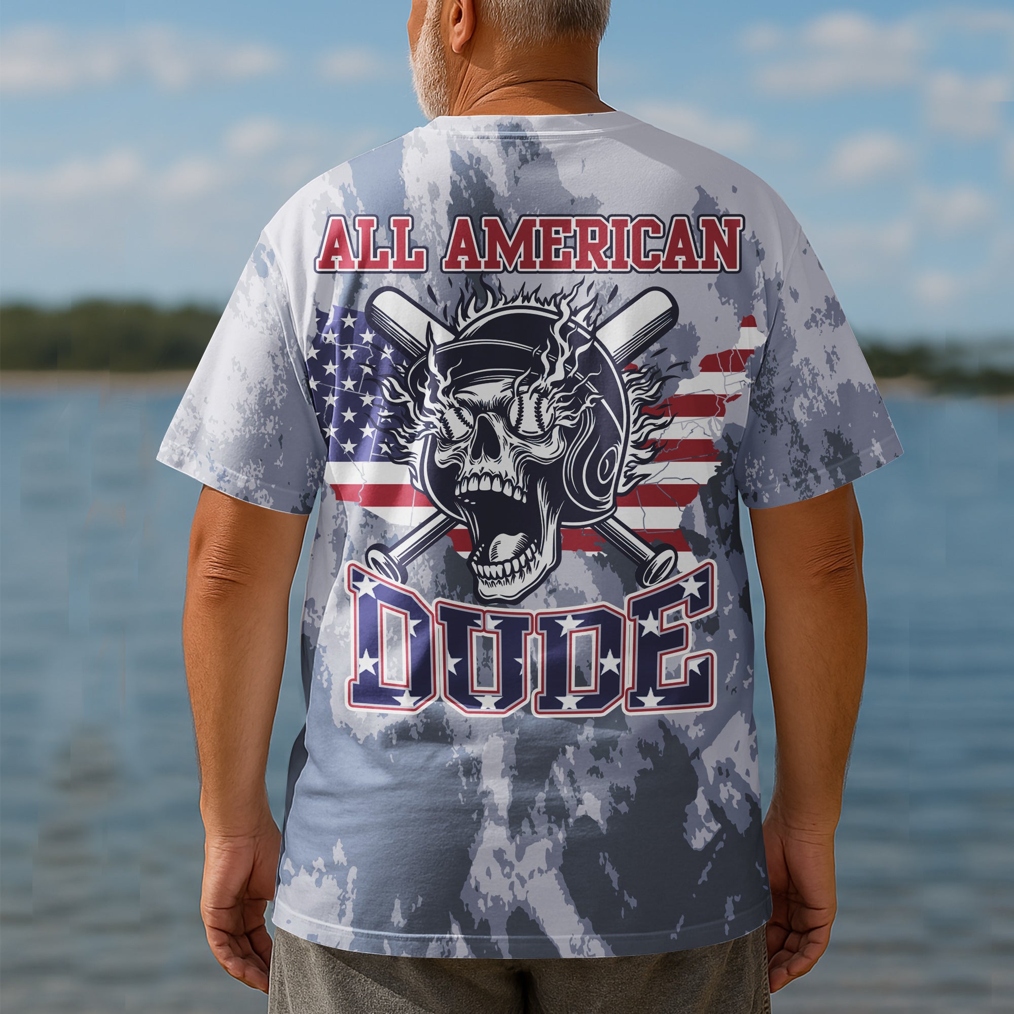 All American Dude Custom All Over Print 4th Of July T-Shirt