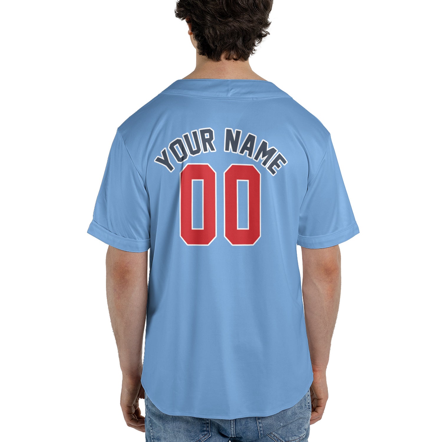 Sky Blue Custom Jersey – Personalized Name & Logo on Vintage Powder Blue Style