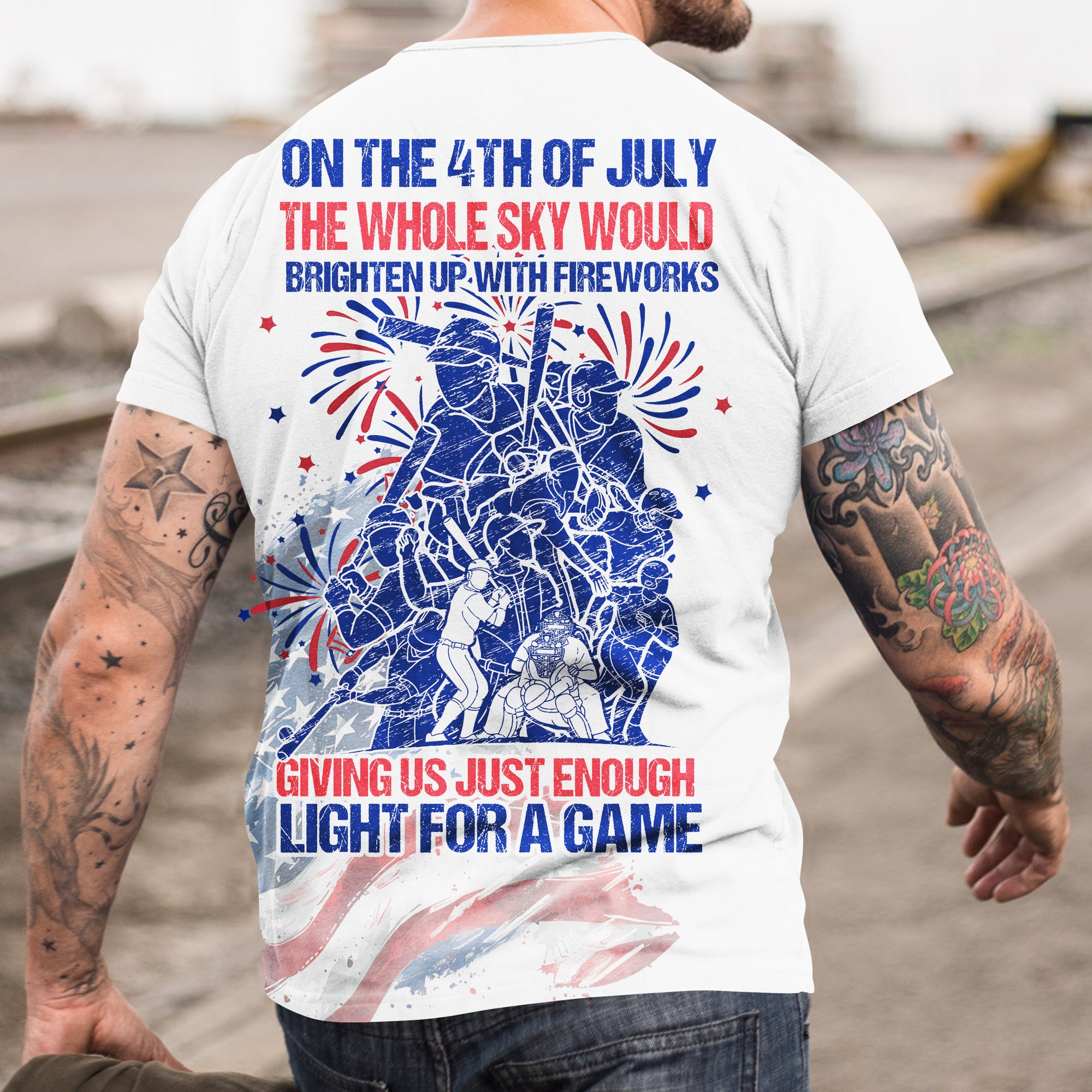 Enough Light For A Game All Over Print Fourth Of July T-Shirt