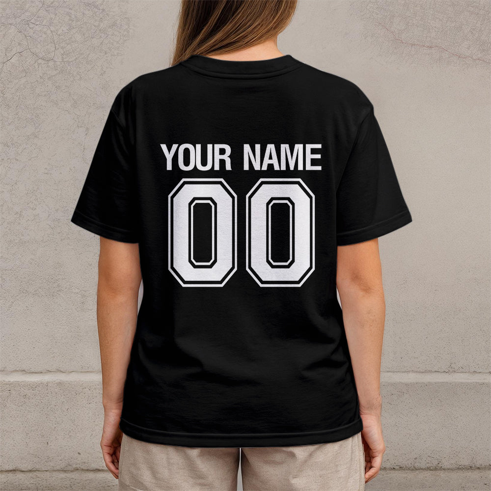 That's My Senior - Black and White Custom Football Tshirt For Mom