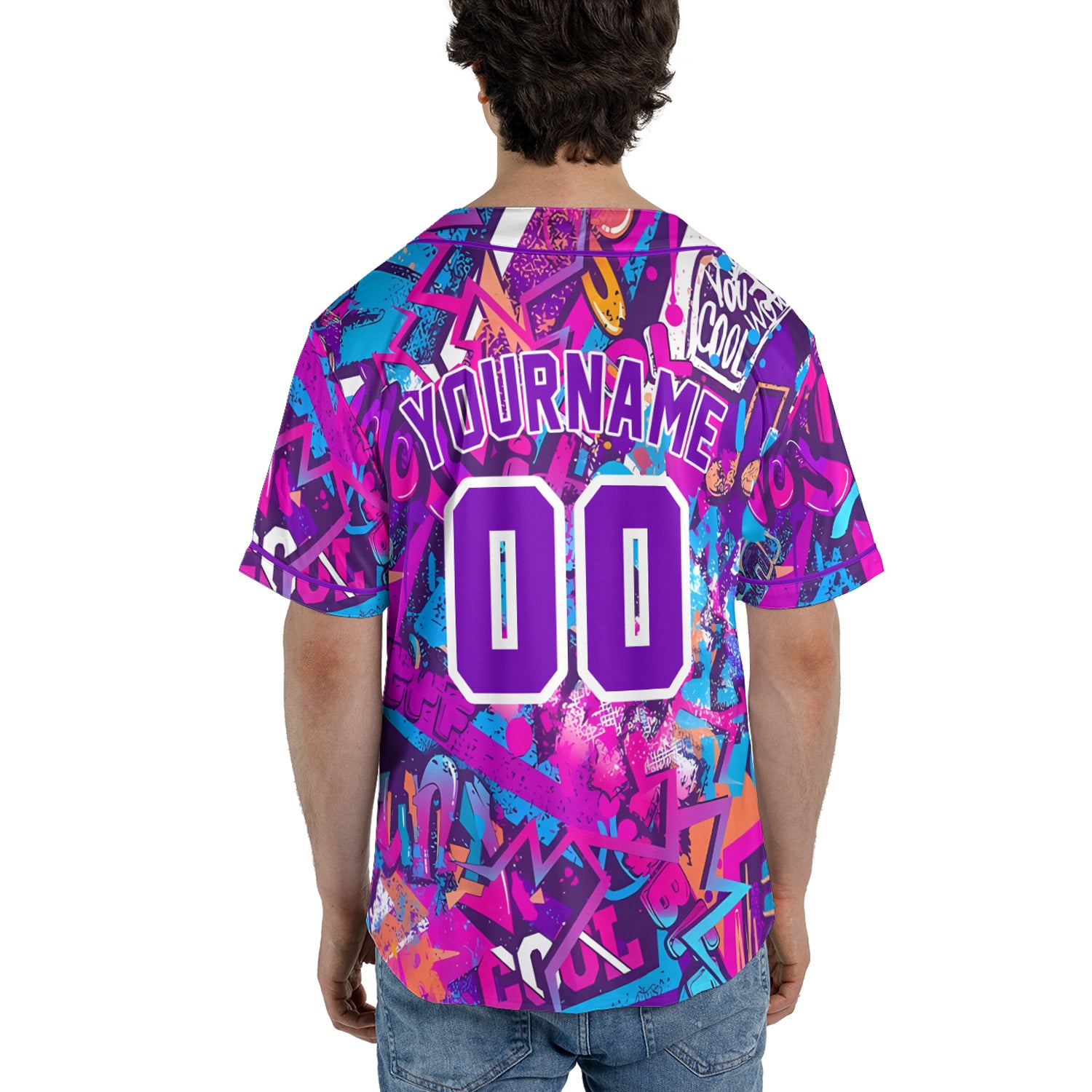 Custom Baseball Jersey - Graffiti Street Pop Art