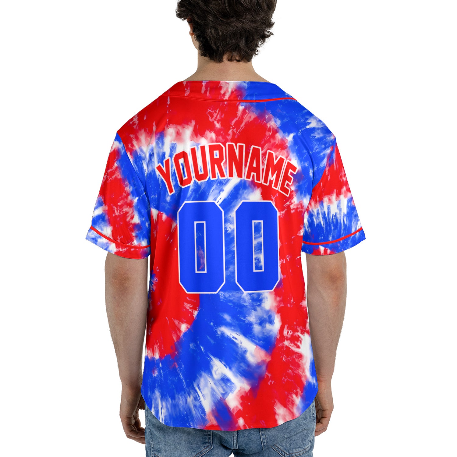 Custom Baseball Jersey – Pink-Blue Retro Split