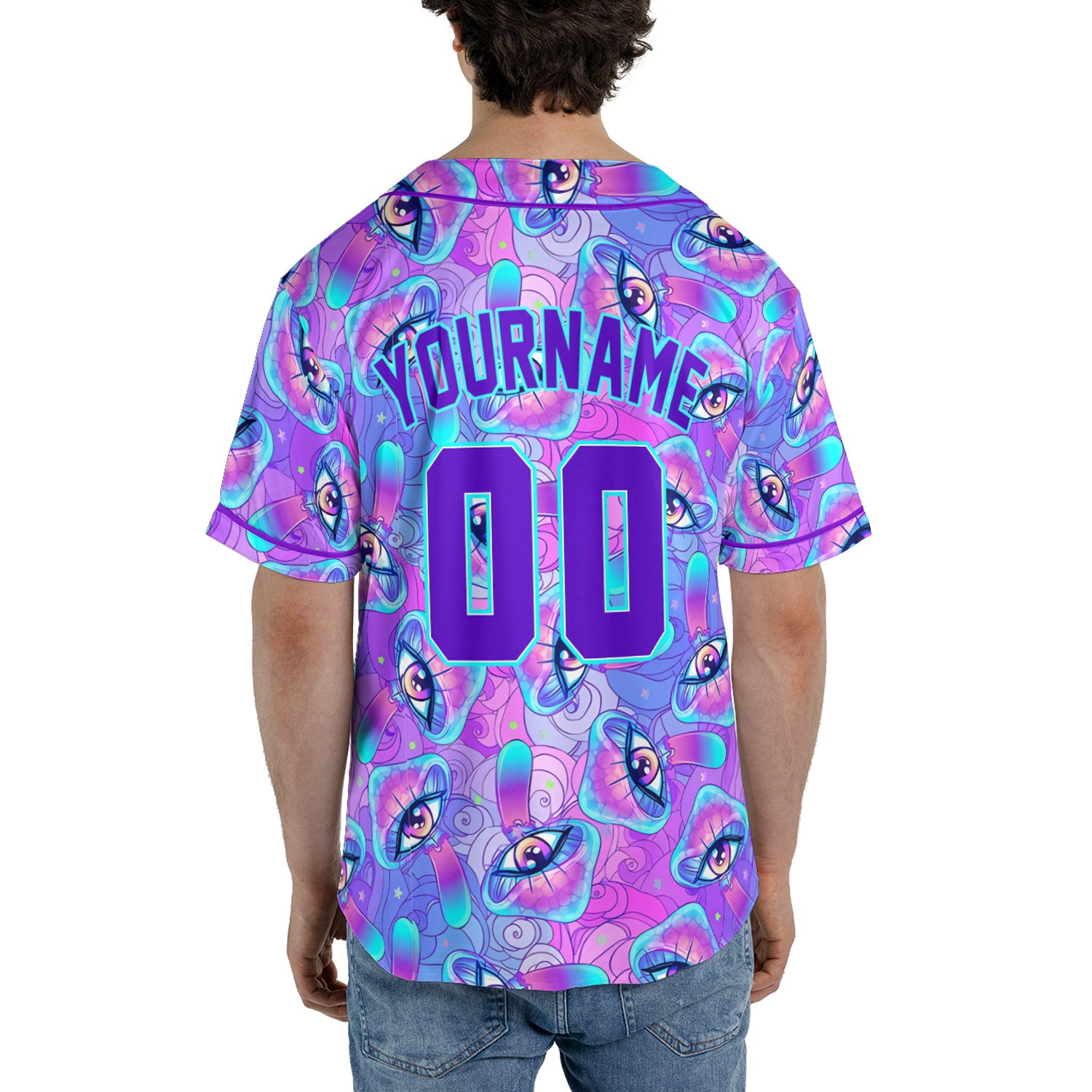 Custom Baseball Jersey - Pastel Oil Swirl
