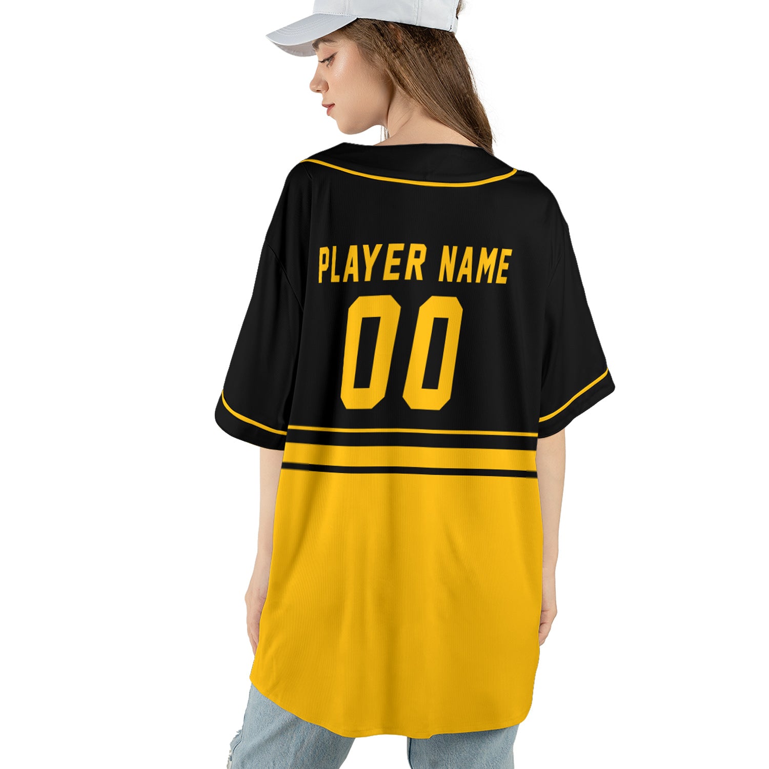Custom Black-Gold Performance Baseball Jersey