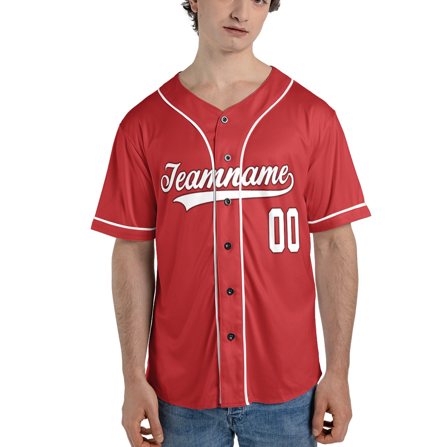 Crimson Legacy – Custom Name & Logo Baseball Jersey