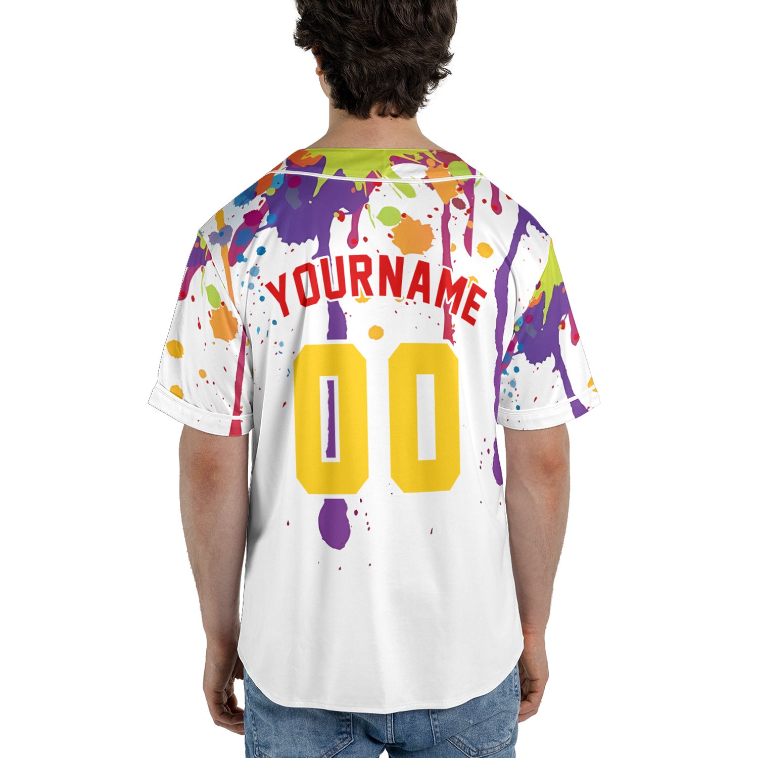 Custom Paint Splash Baseball Jersey – Color Riot Edition