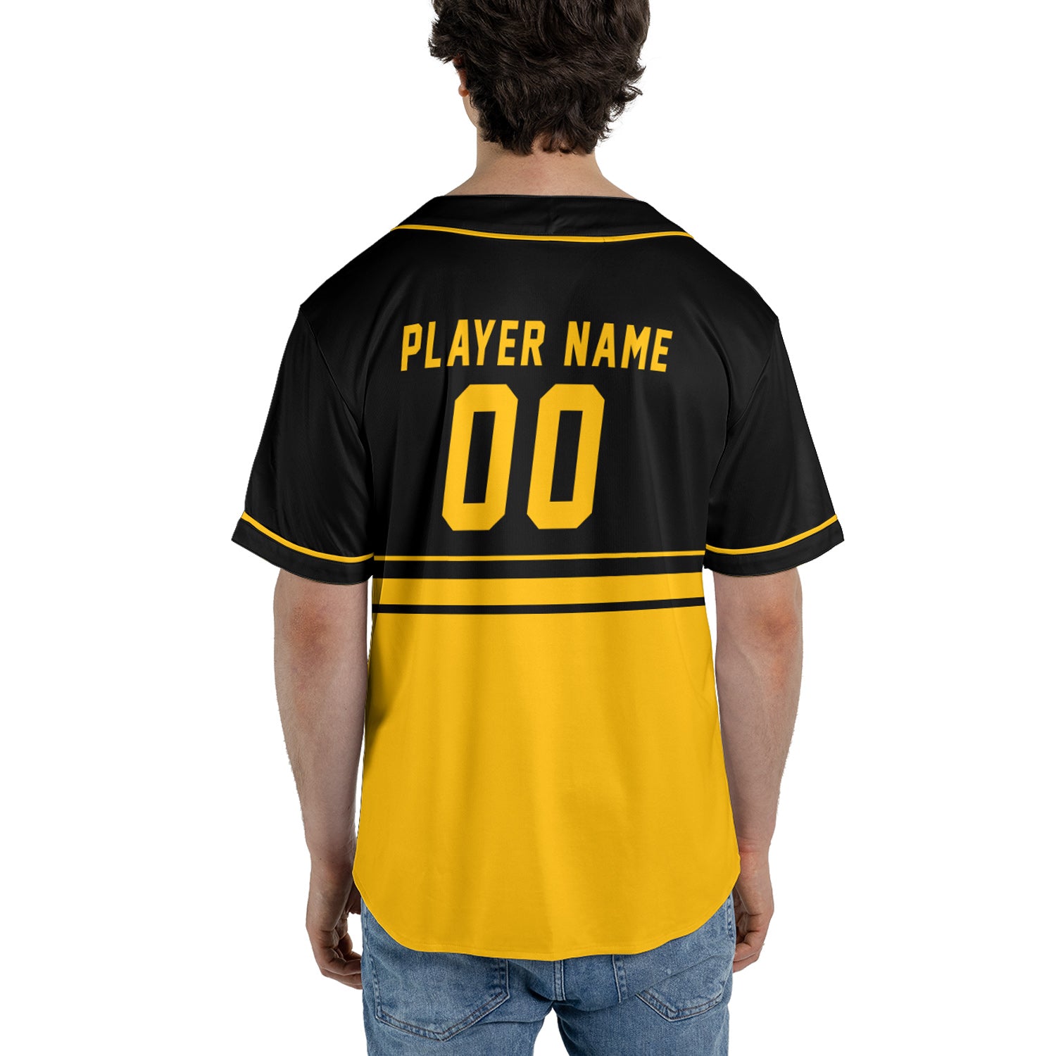 Custom Black-Gold Performance Baseball Jersey