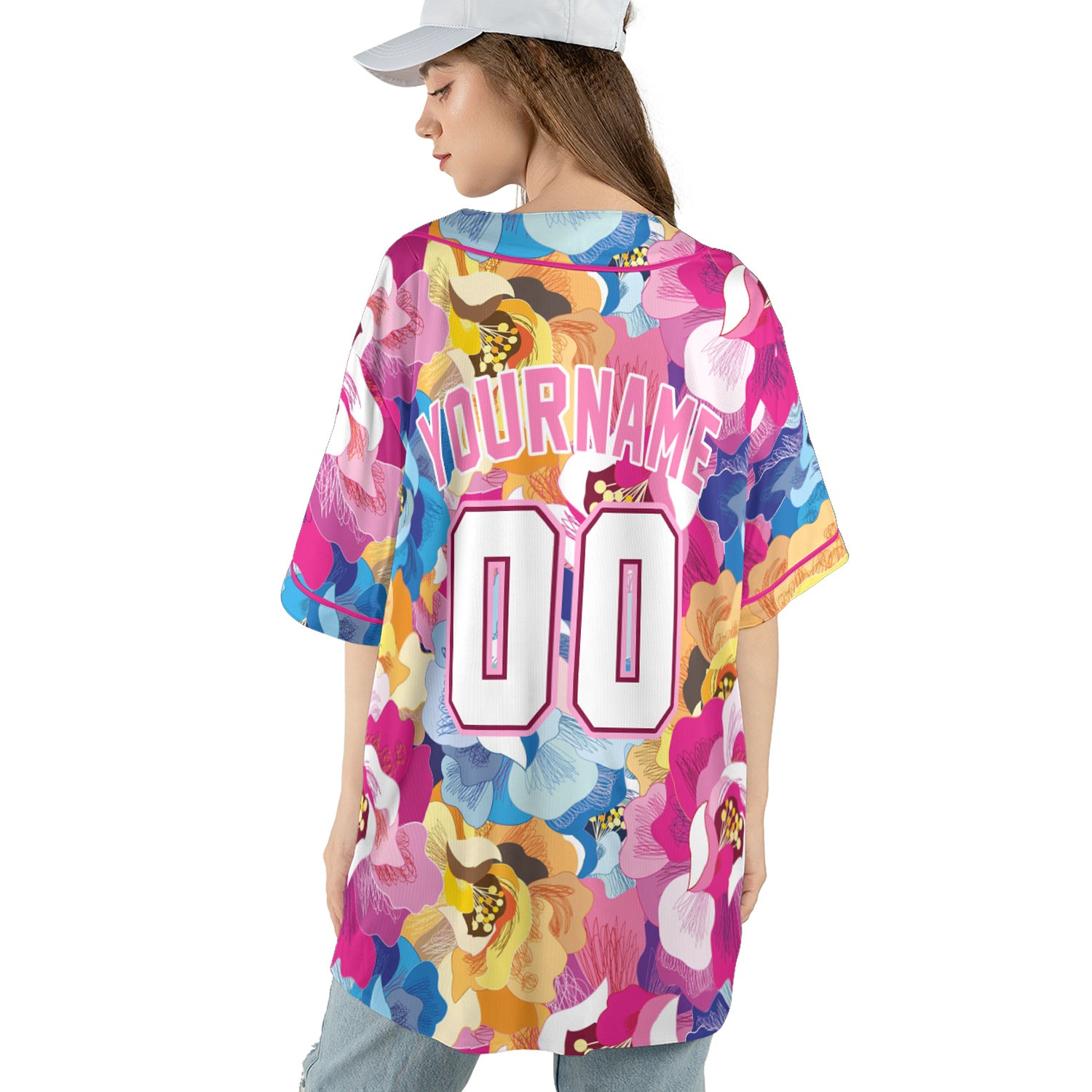 Custom Baseball Jersey – Full Bloom Floral
