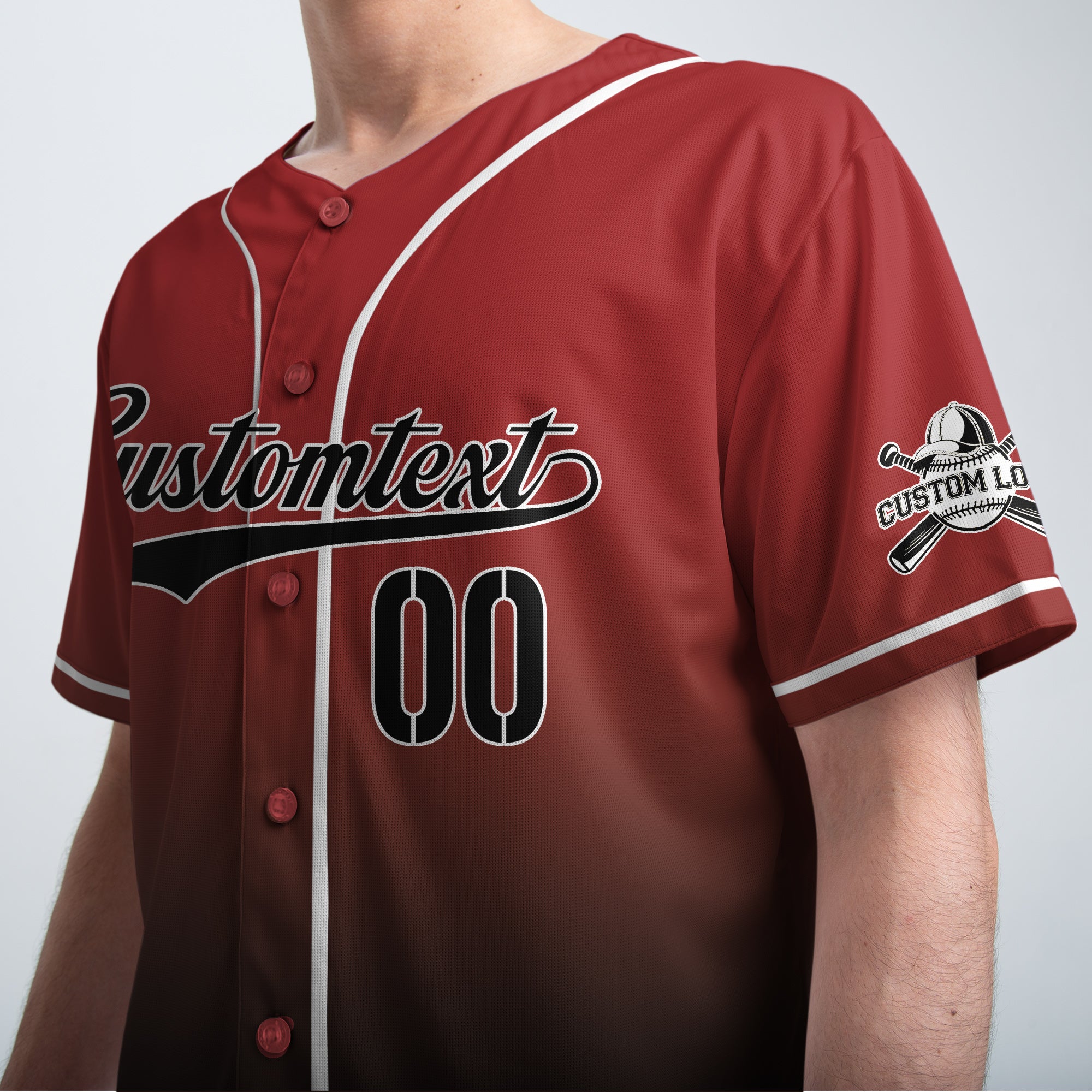Doing Baseball Dad Shit - Custom Black and Red Gradient Baseball Jersey