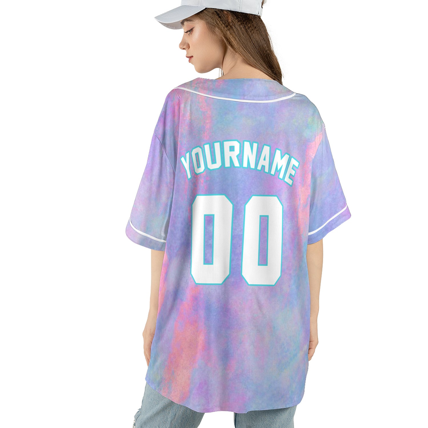 Custom Jersey Baseball – Watercolor Pastel Background