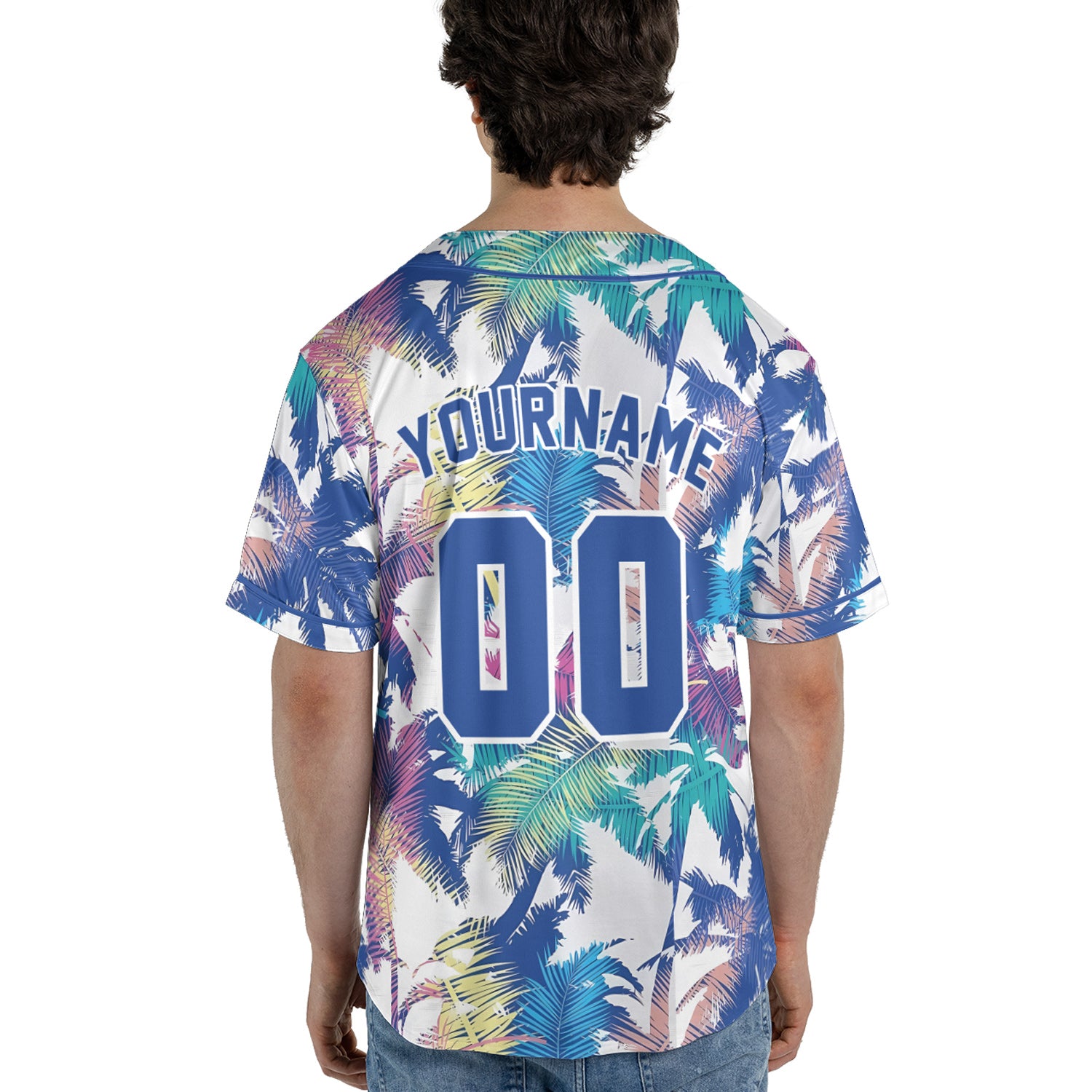 Custom Tropical Palm Baseball Jersey – Sunset Breeze Edition