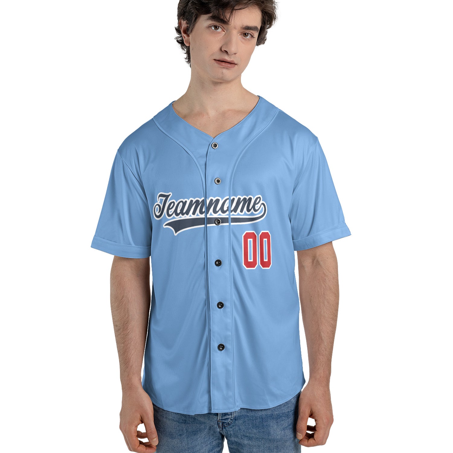 Sky Blue Custom Jersey – Personalized Name & Logo on Vintage Powder Blue Style