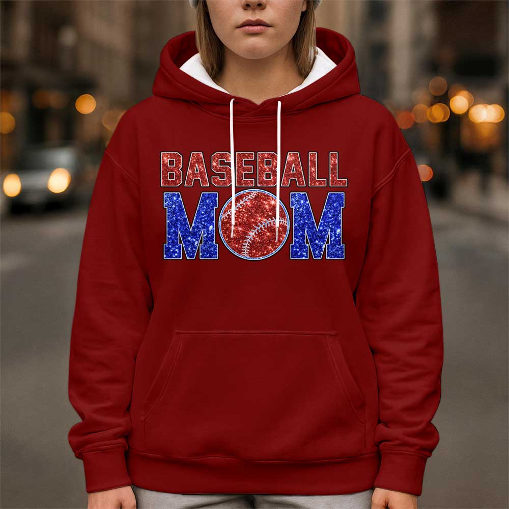 Baseball Mom Louder and Prouder - All Over Print Baseball Hoodie