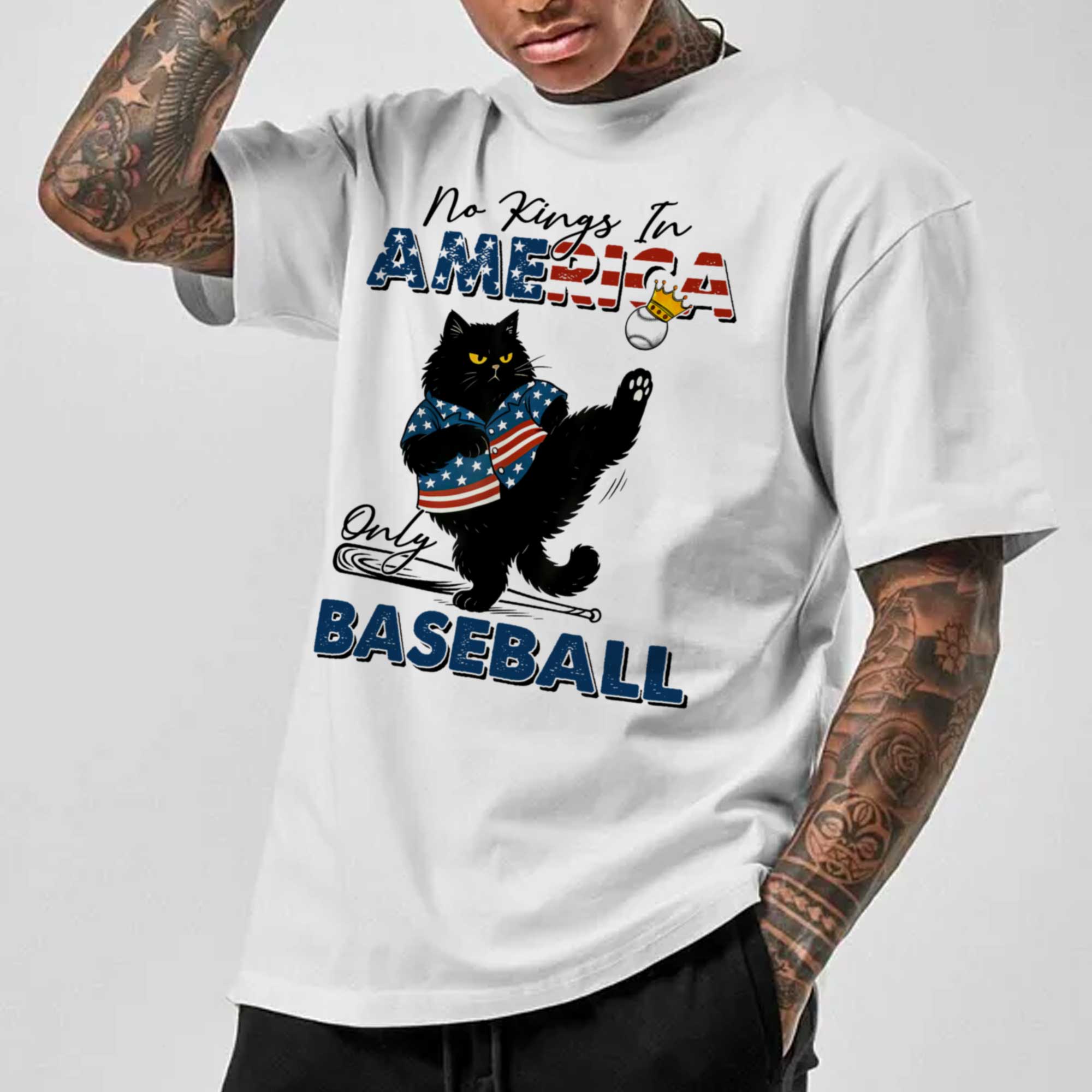 No Kings In America, Only Baseball Funny Baseball Meme T-Shirt, Patriotic Shirt, Baseball Liberty Shirt, Social Justice Shirt