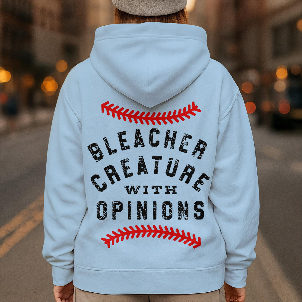 Baseball Mom Bleacher Creature With Opinions - All Over Print Baseball Hoodie