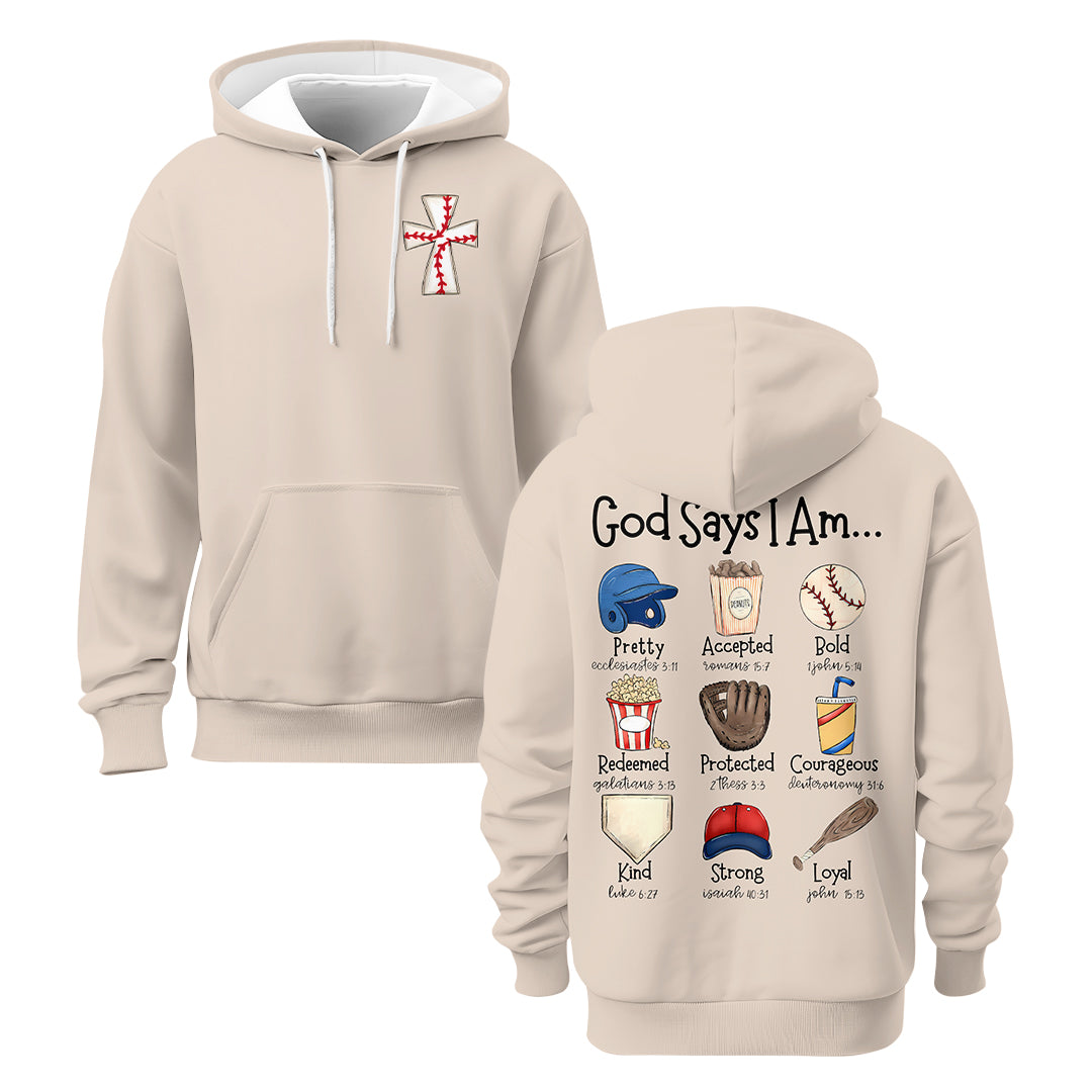 God Says Baseball Mom Is... - All Over Print Baseball Mom Hoodie