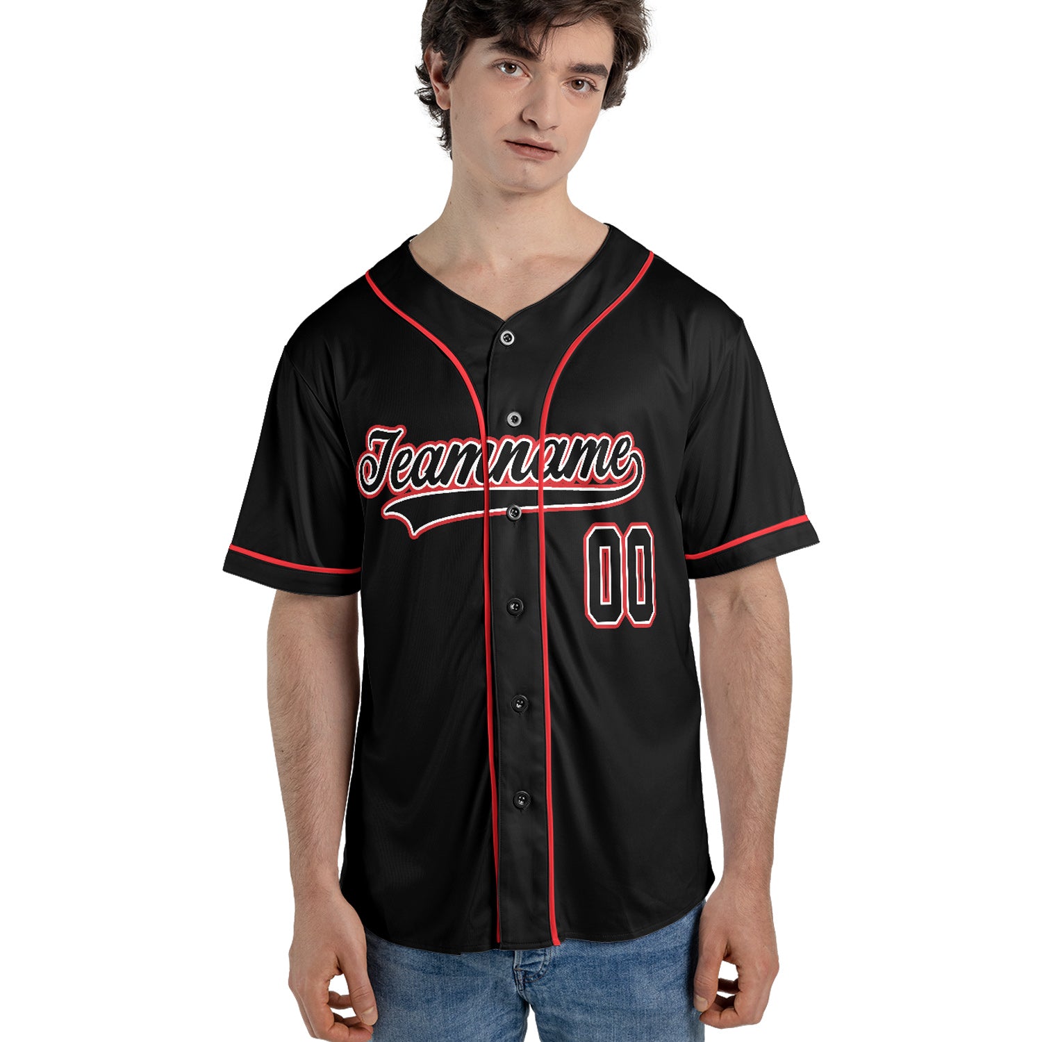 Midnight Flame – Custom Name & Logo Baseball Jersey