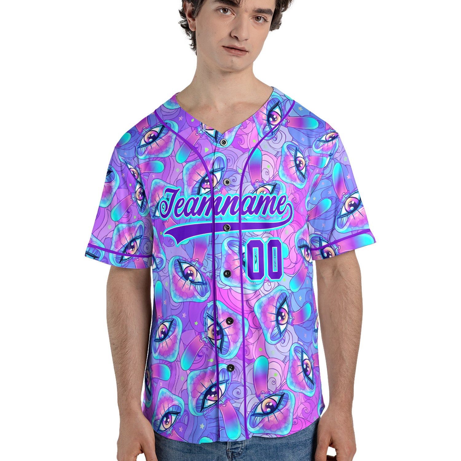 Custom Baseball Jersey - Pastel Oil Swirl