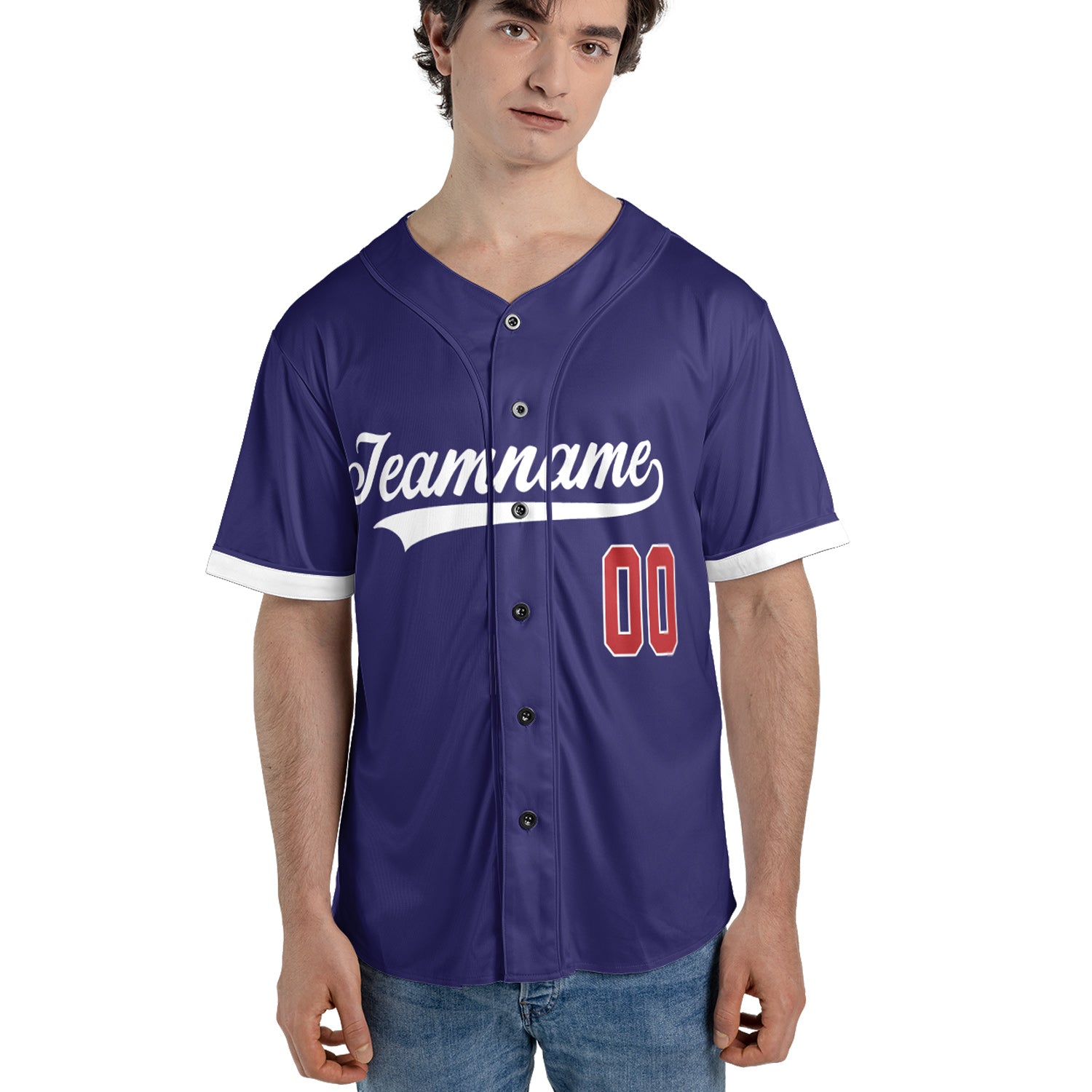 Navy Bold Custom Jersey – Personalized Name & Logo on Classic Blue Baseball Style