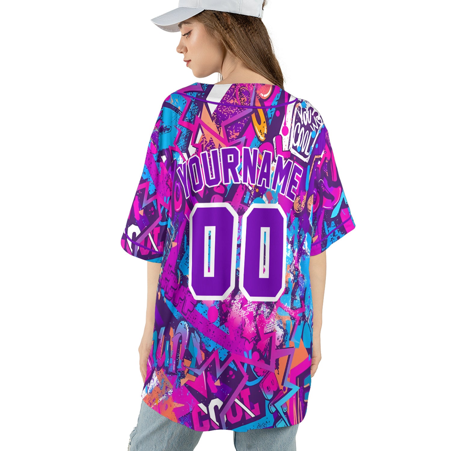 Custom Baseball Jersey - Graffiti Street Pop Art