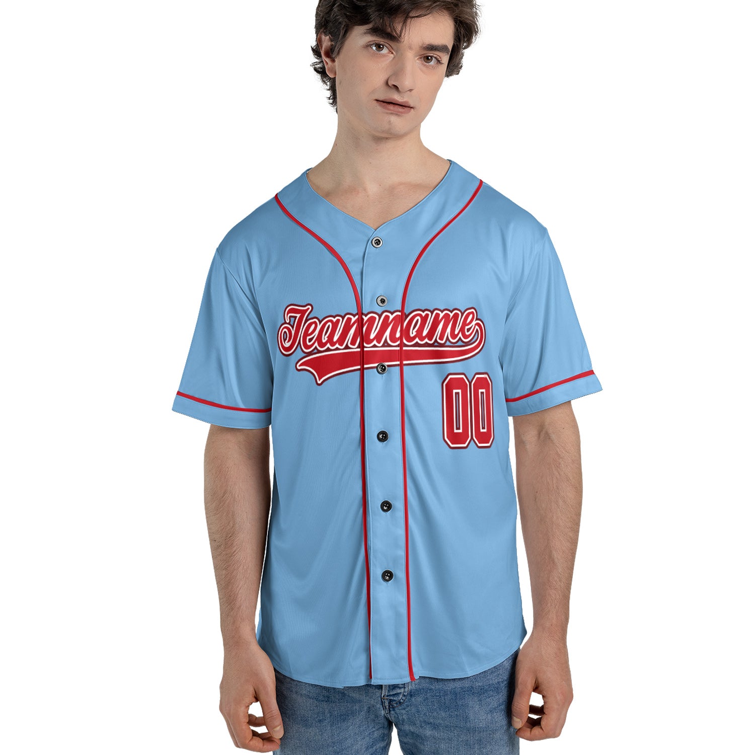 Skyfire Red – Custom Name & Logo Baseball Jersey